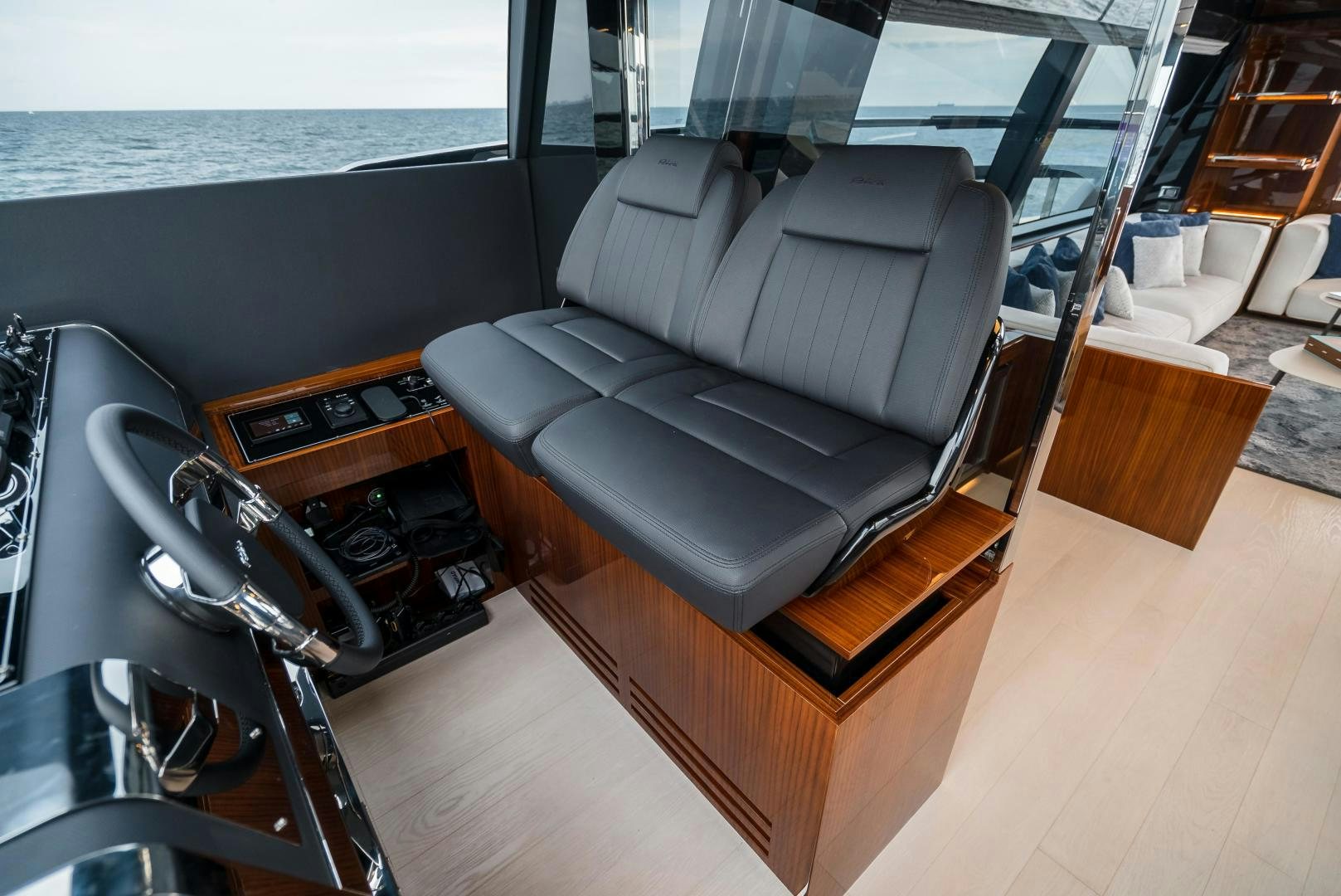 a car with a seat open aboard BEL SOGNO Yacht for Sale