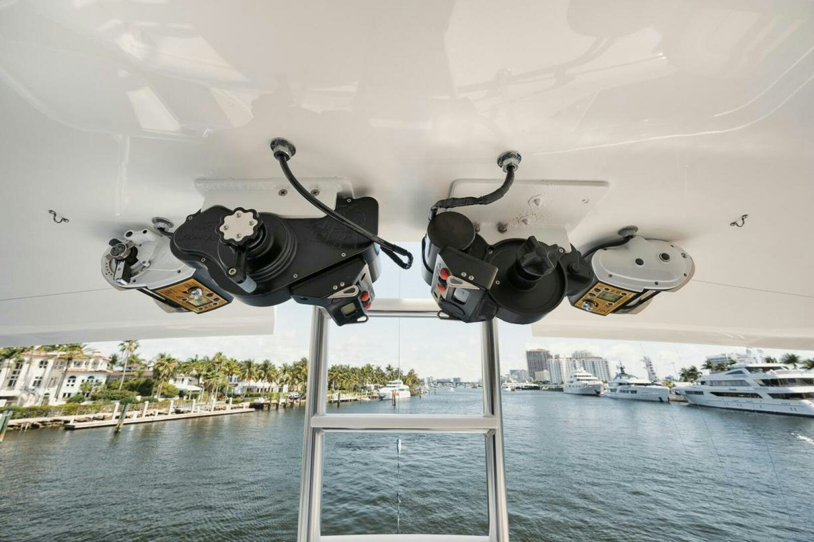 a pair of binoculars on a pole aboard FA-LA-ME Yacht for Sale