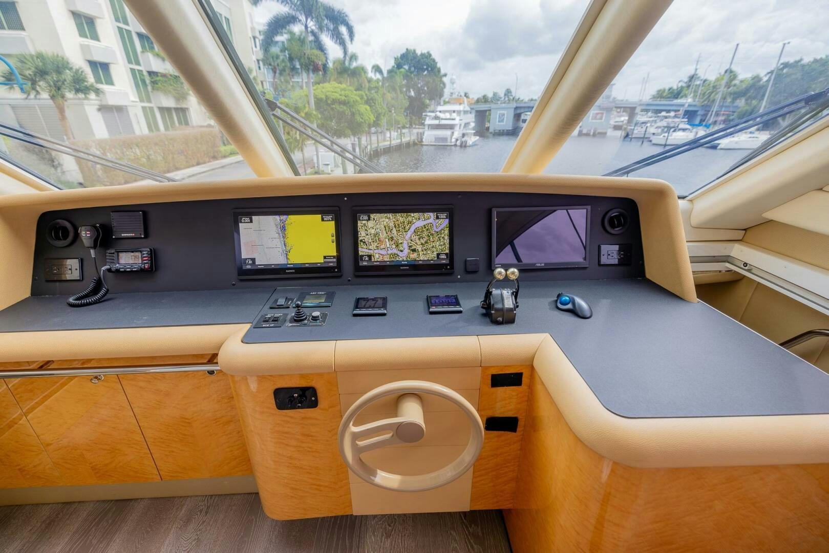 a console with a screen and buttons aboard BOURBON LEGEND Yacht for Sale