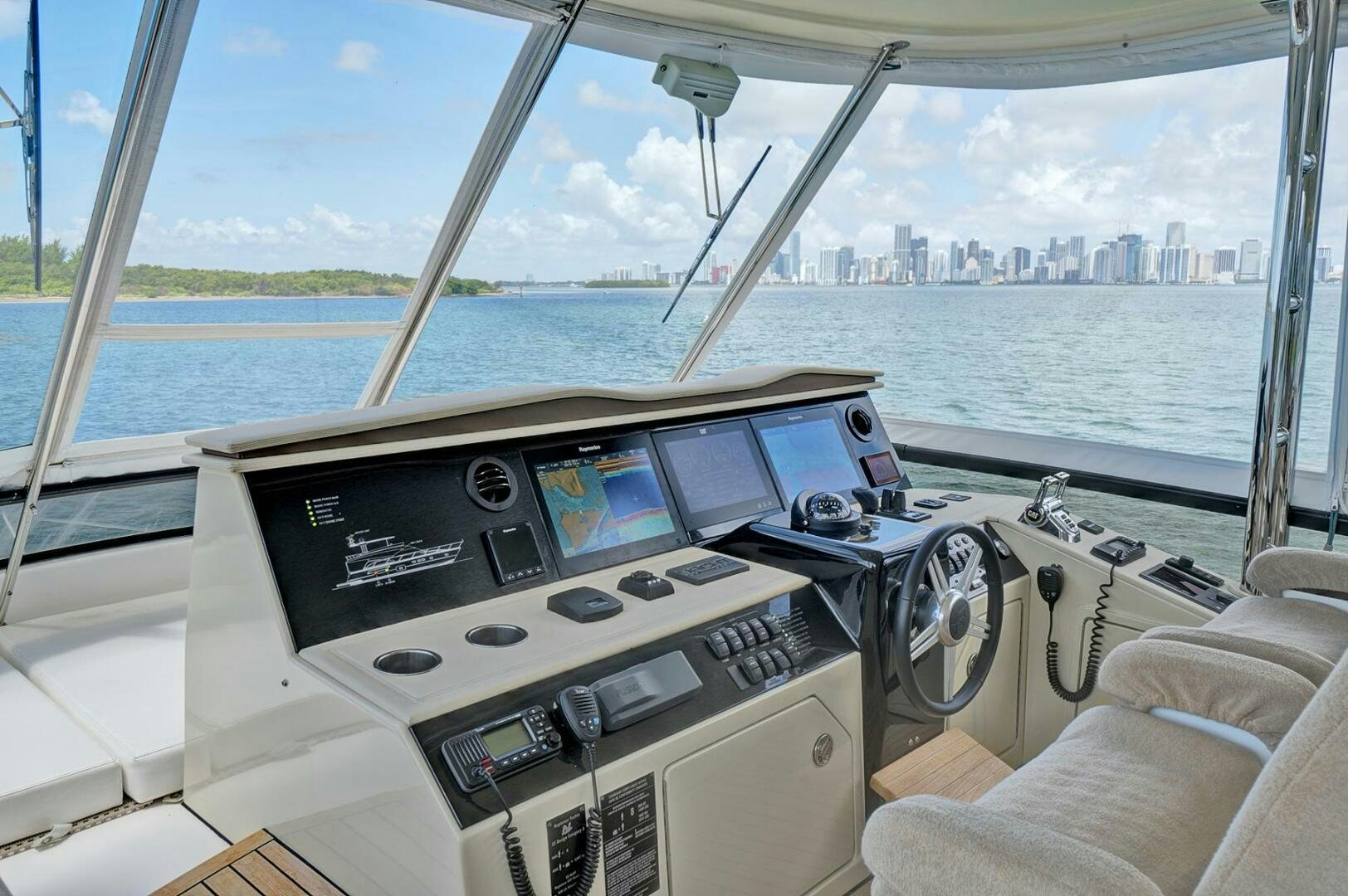 a cockpit of a plane aboard DREAM Yacht for Sale