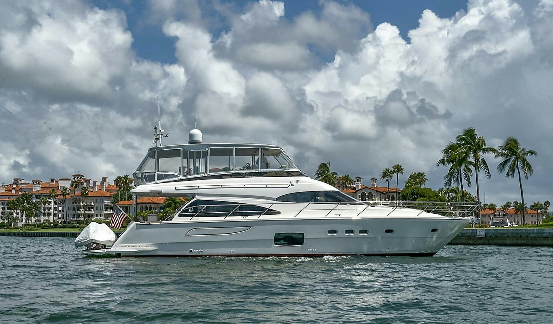 a white yacht in the water aboard DREAM Yacht for Sale