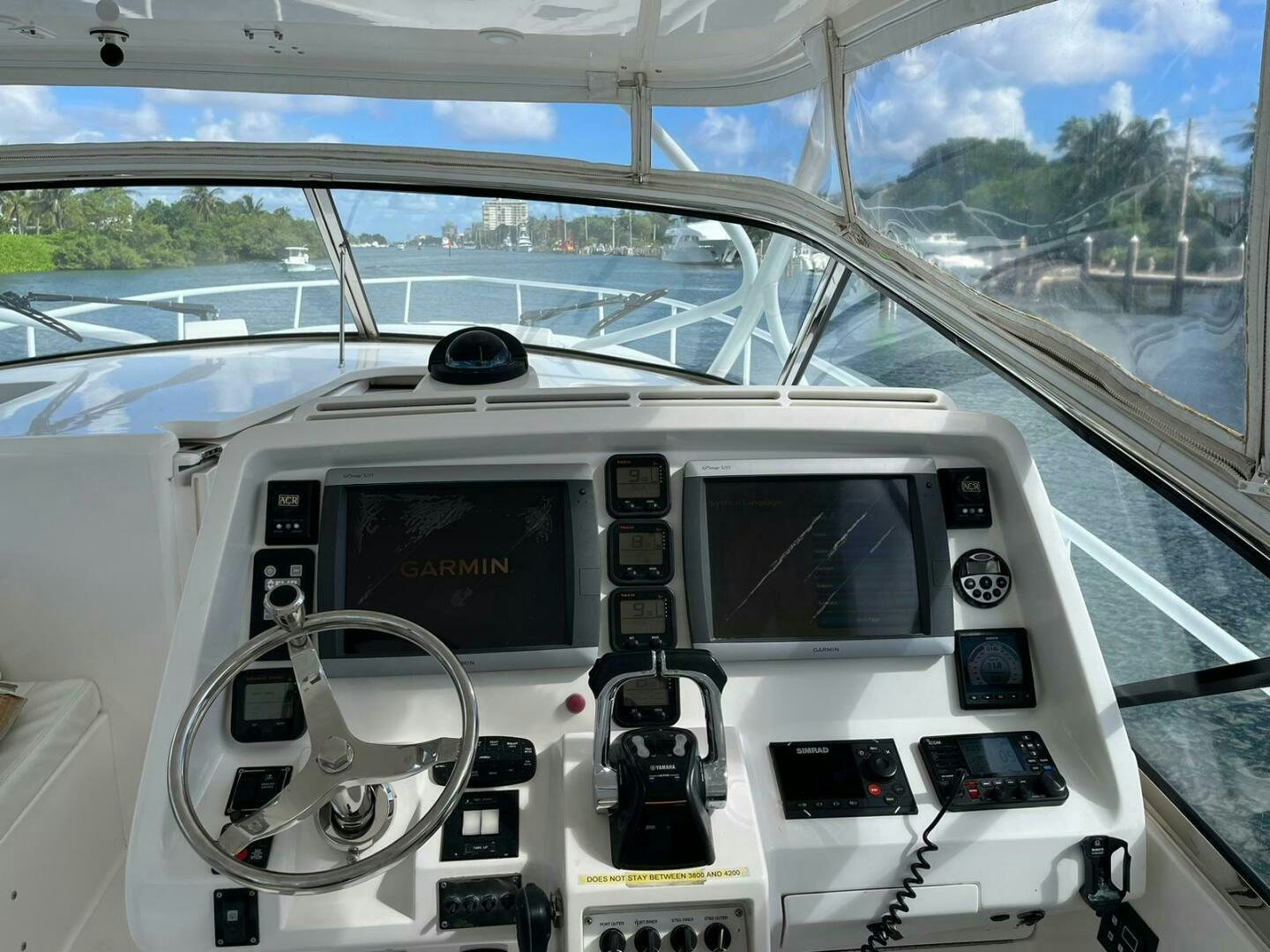 the inside of a car aboard Forget about it. Yacht for Sale