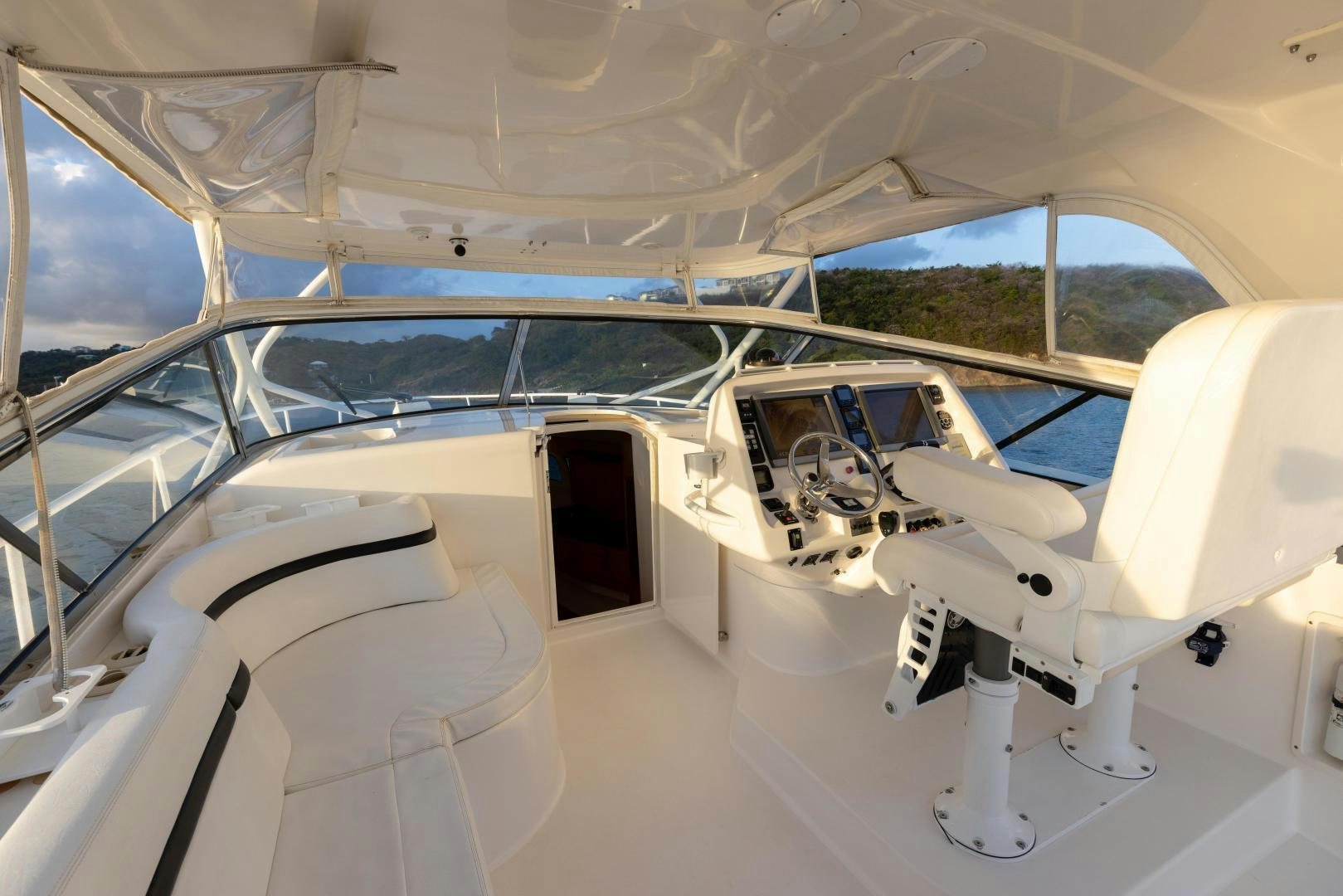 a cockpit of a plane aboard Forget about it. Yacht for Sale