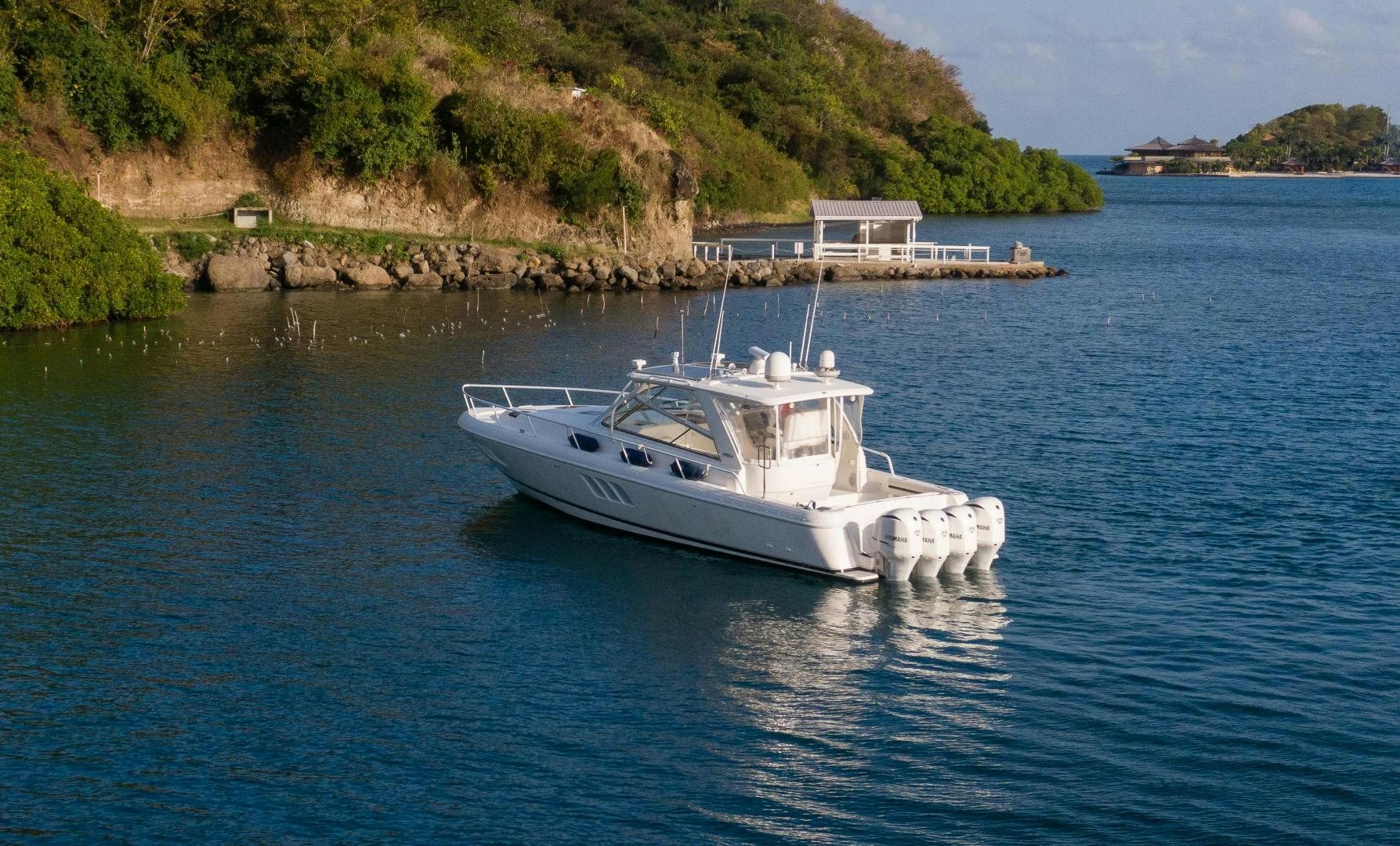 a boat in the water aboard Forget about it. Yacht for Sale