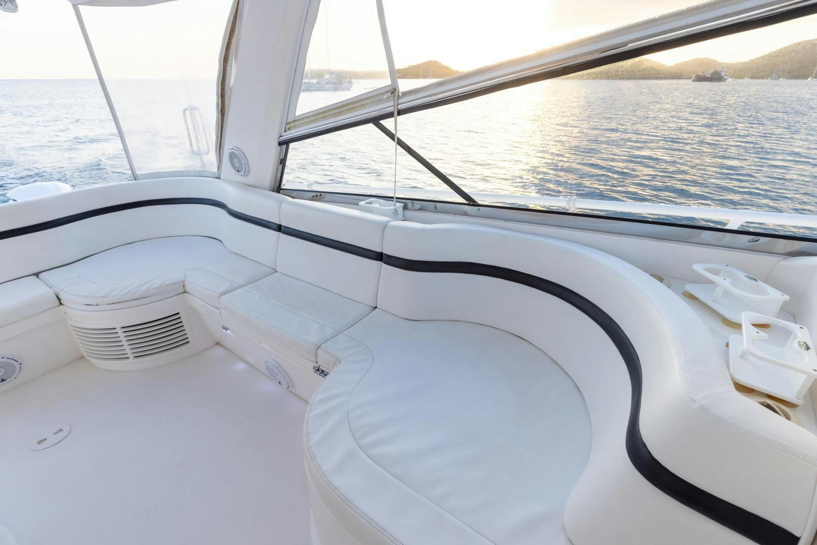 the inside of a boat aboard Forget about it. Yacht for Sale