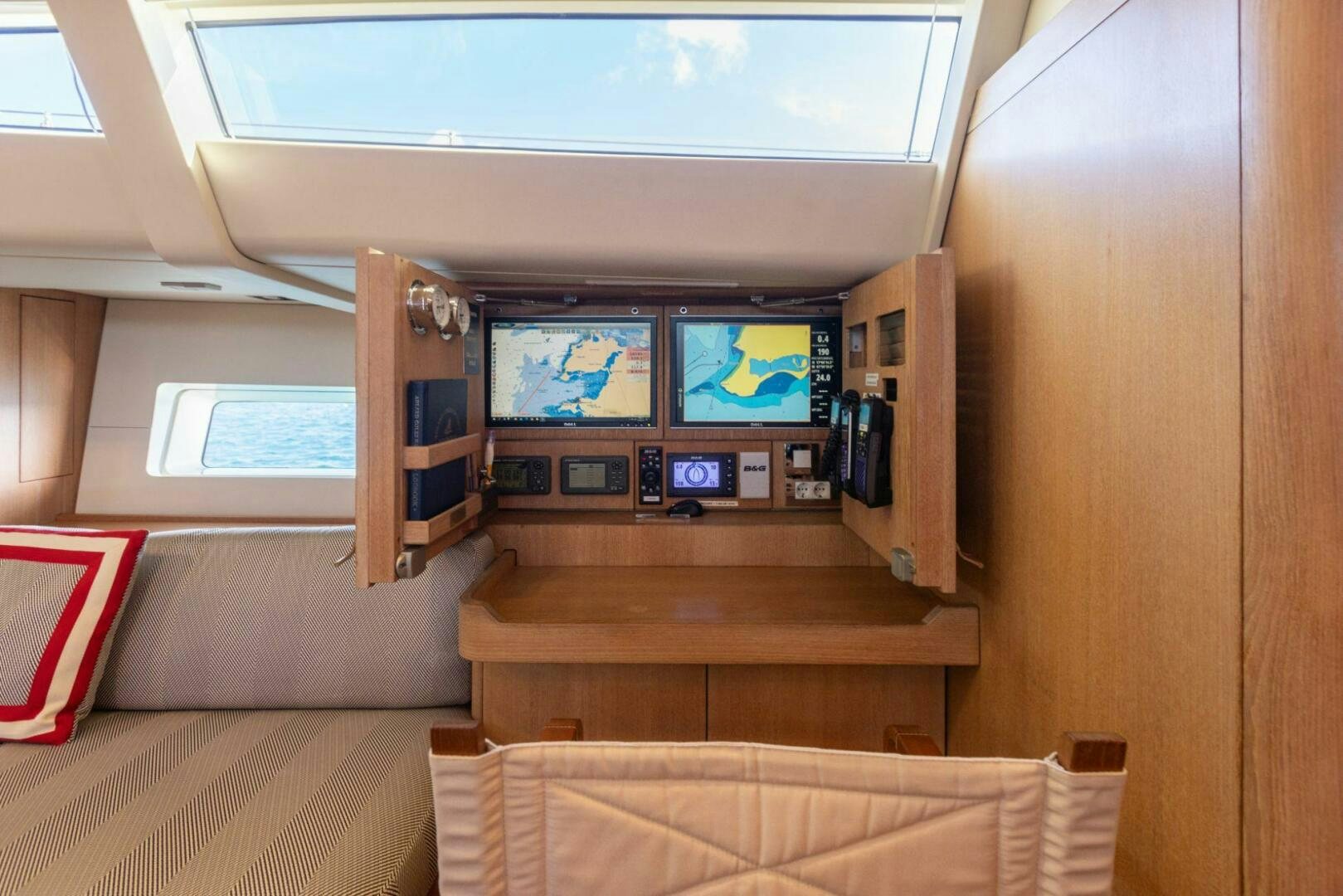 inside of a cabin aboard LEONARA Yacht for Sale