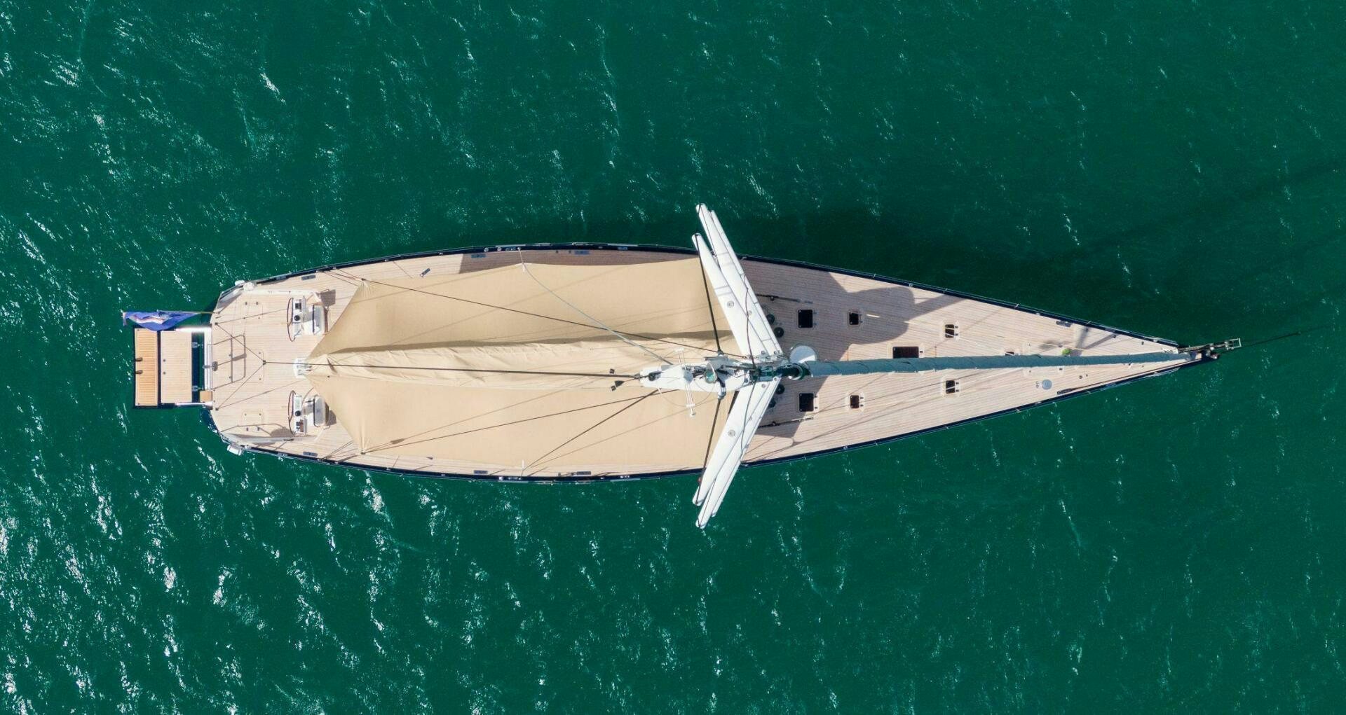 a space ship in the water aboard LEONARA Yacht for Sale