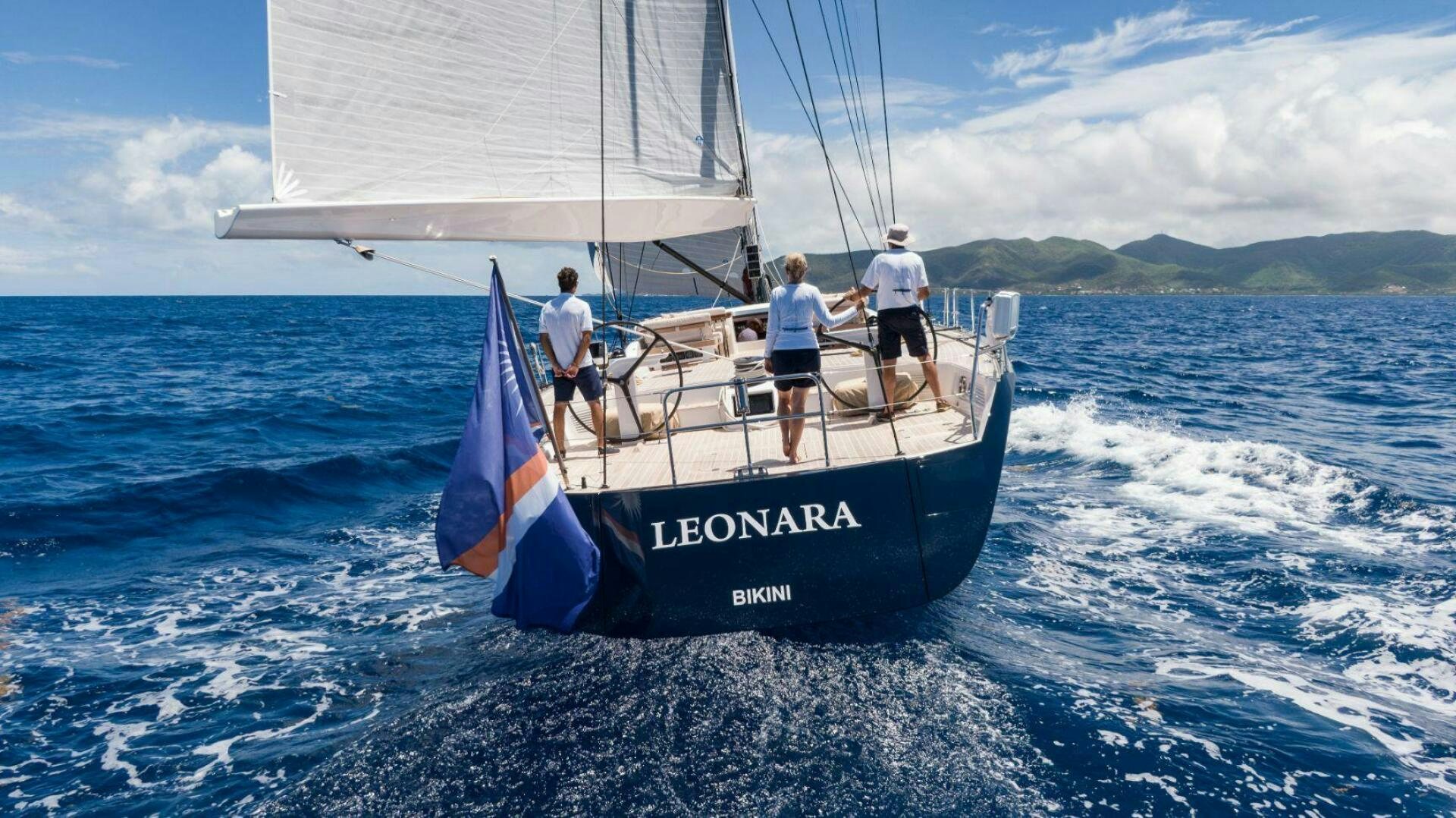 a group of people on a sailboat aboard LEONARA Yacht for Sale