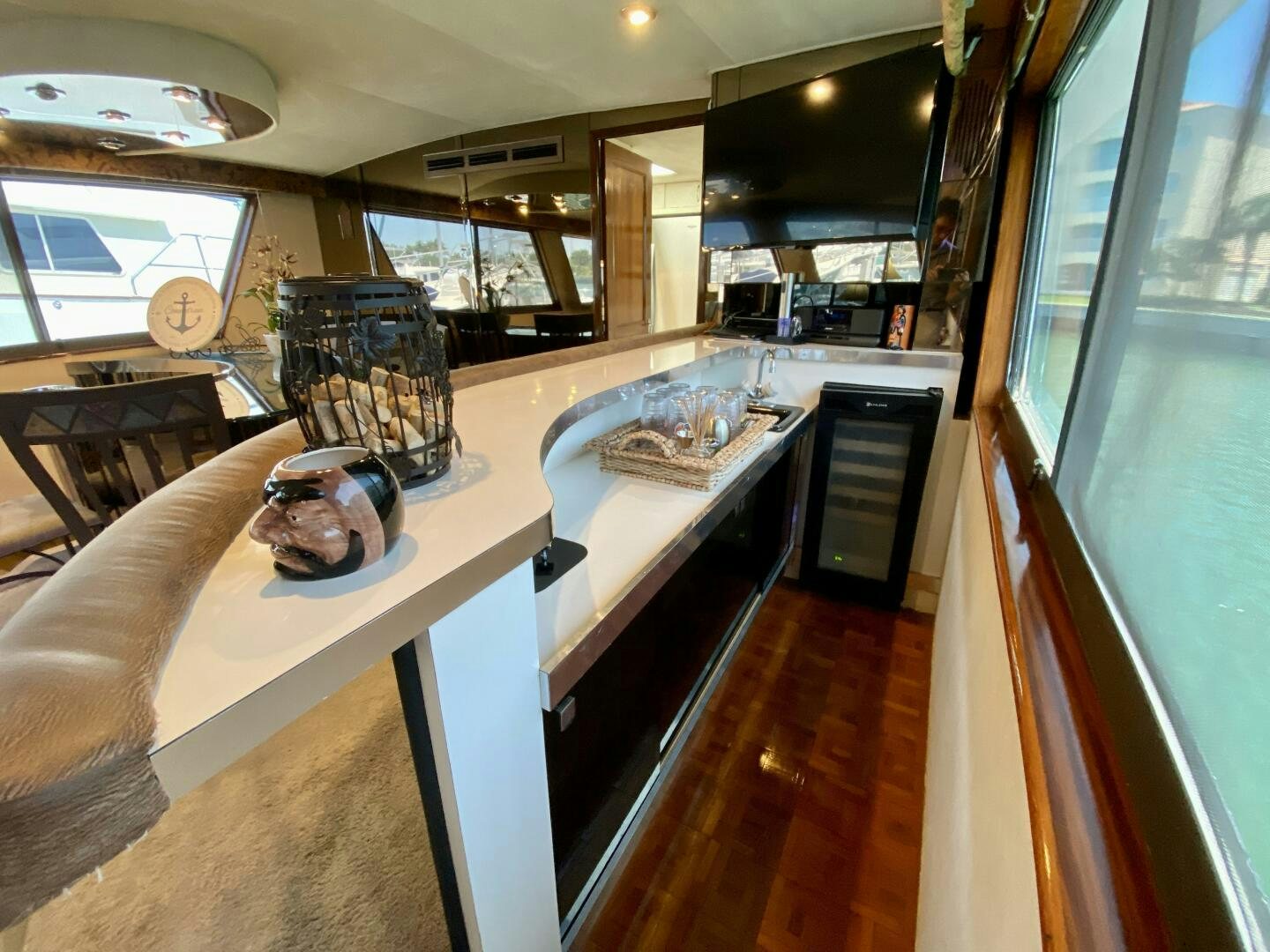 a kitchen with a countertop aboard CONUNDRUM Yacht for Sale