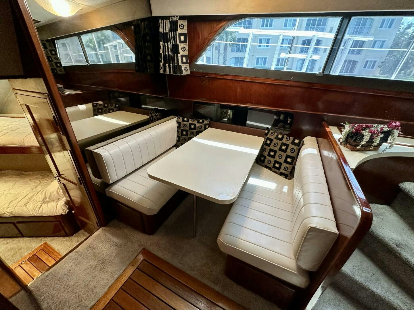 a room with a desk and a computer aboard CONUNDRUM Yacht for Sale