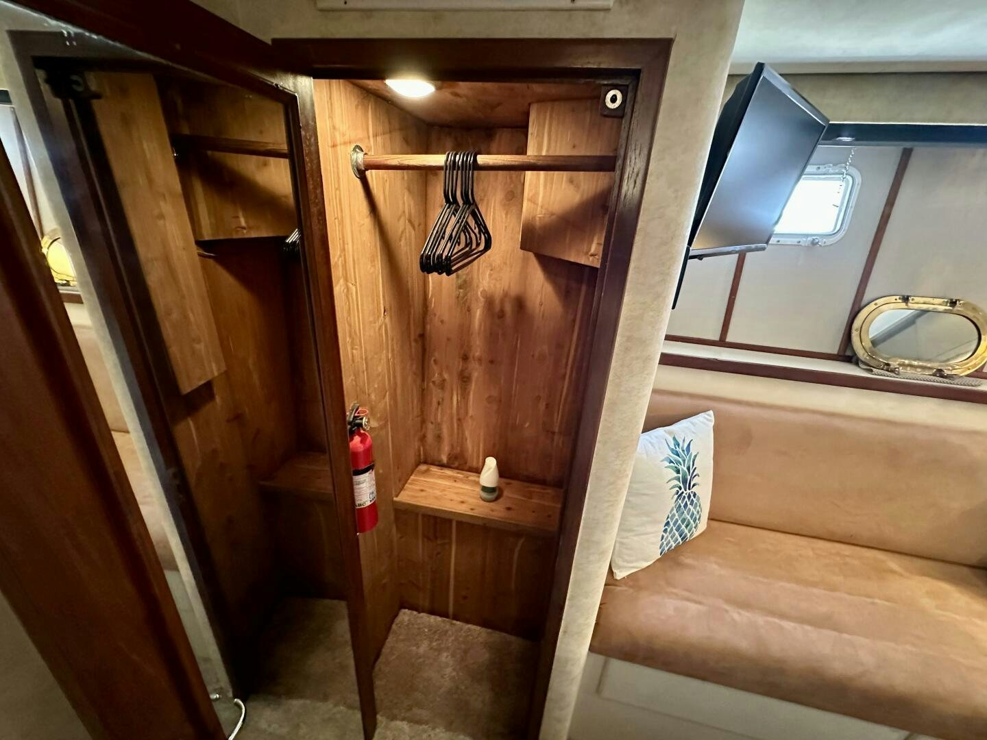 a room with a wood door and a wood door aboard CONUNDRUM Yacht for Sale