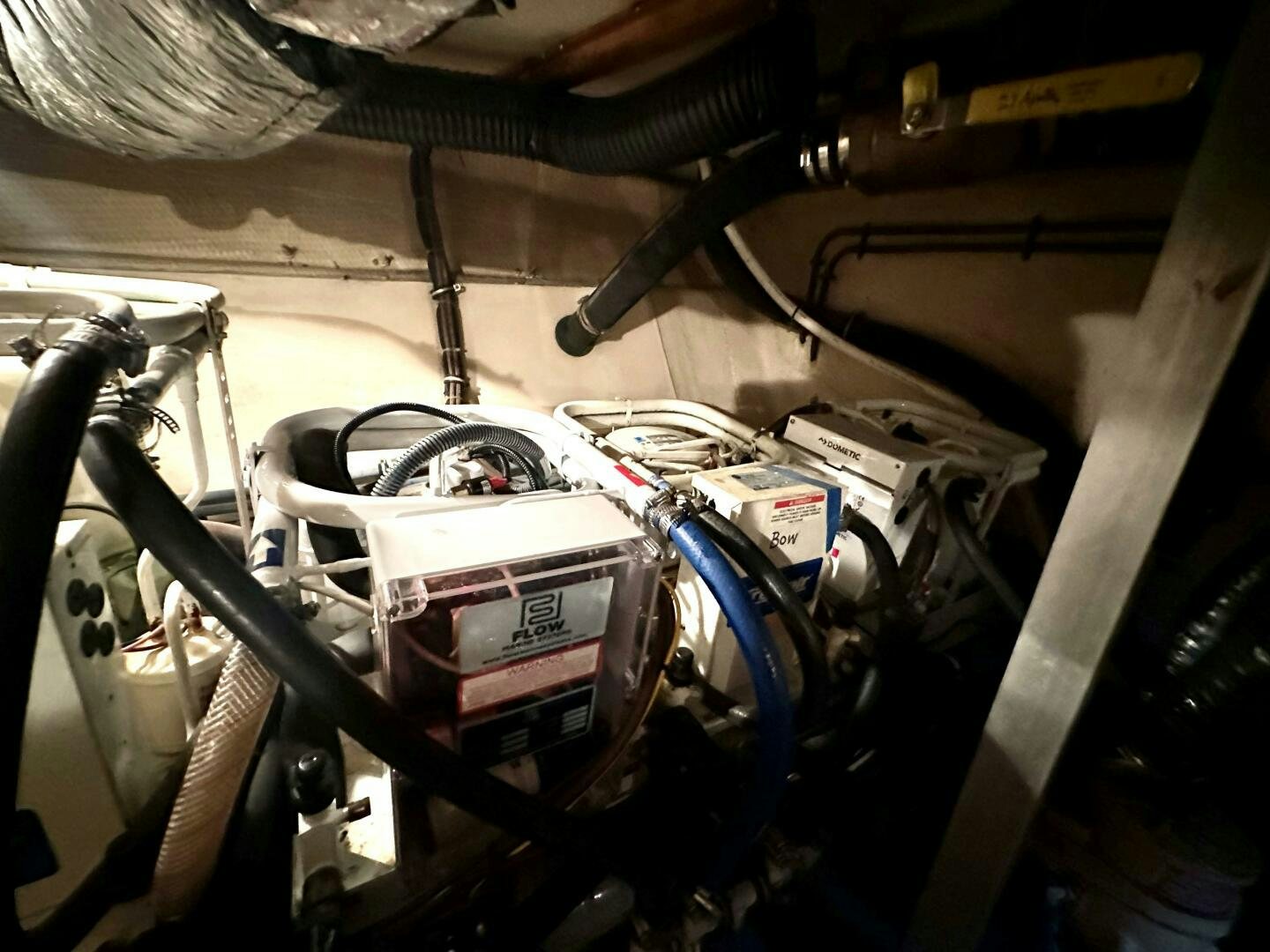 a close-up of a car engine aboard CONUNDRUM Yacht for Sale