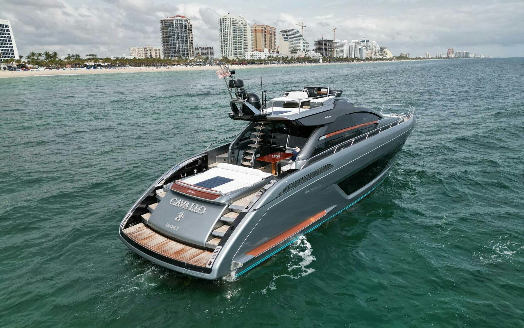 a boat on the water aboard CAVALLO Yacht for Sale