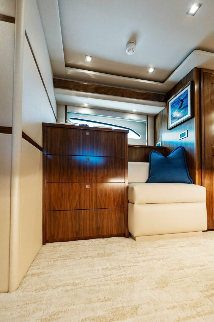 a room with a couch and a television aboard SHOE  Yacht for Sale