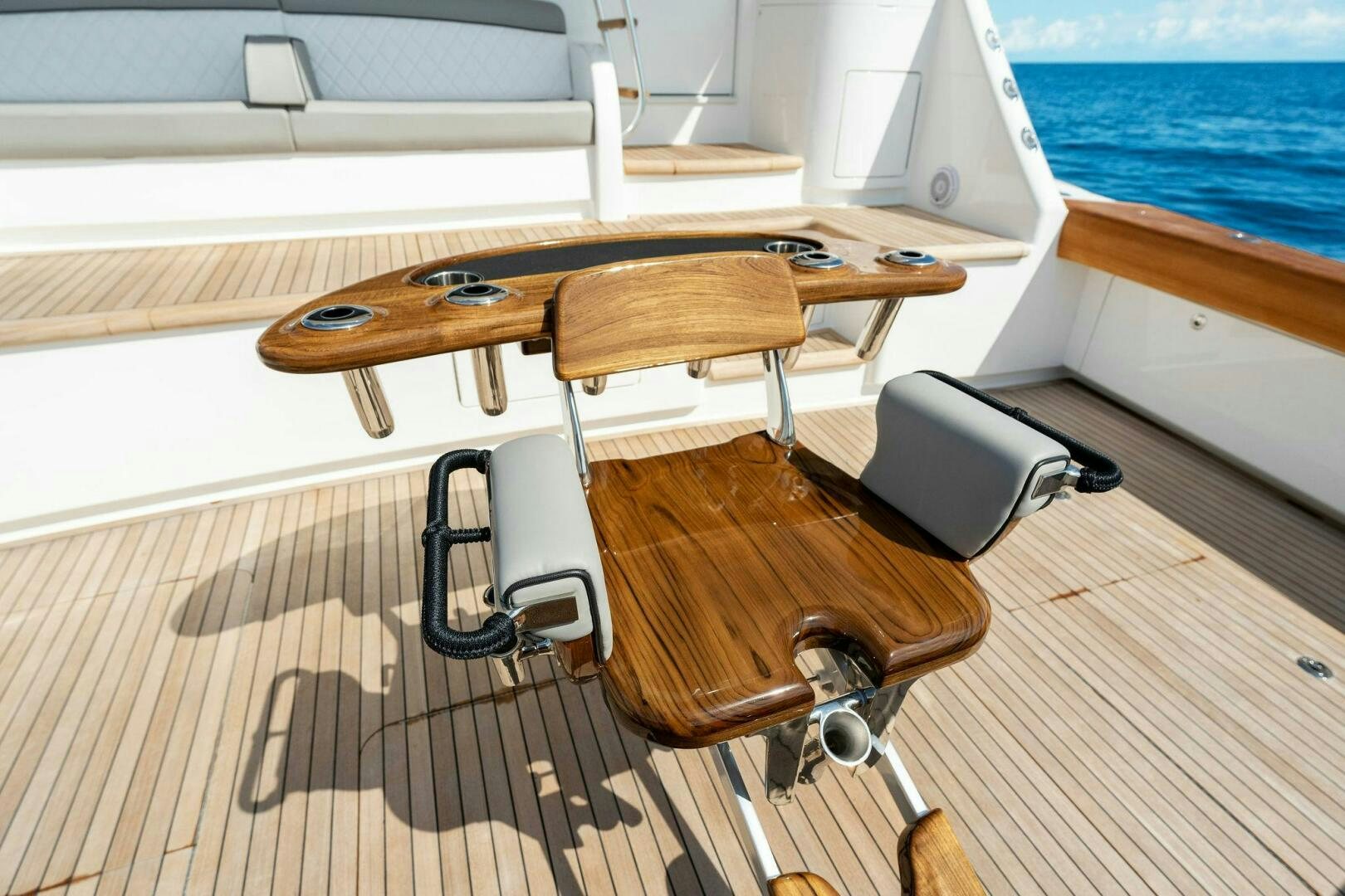 a wooden desk on a boat aboard SHOE  Yacht for Sale