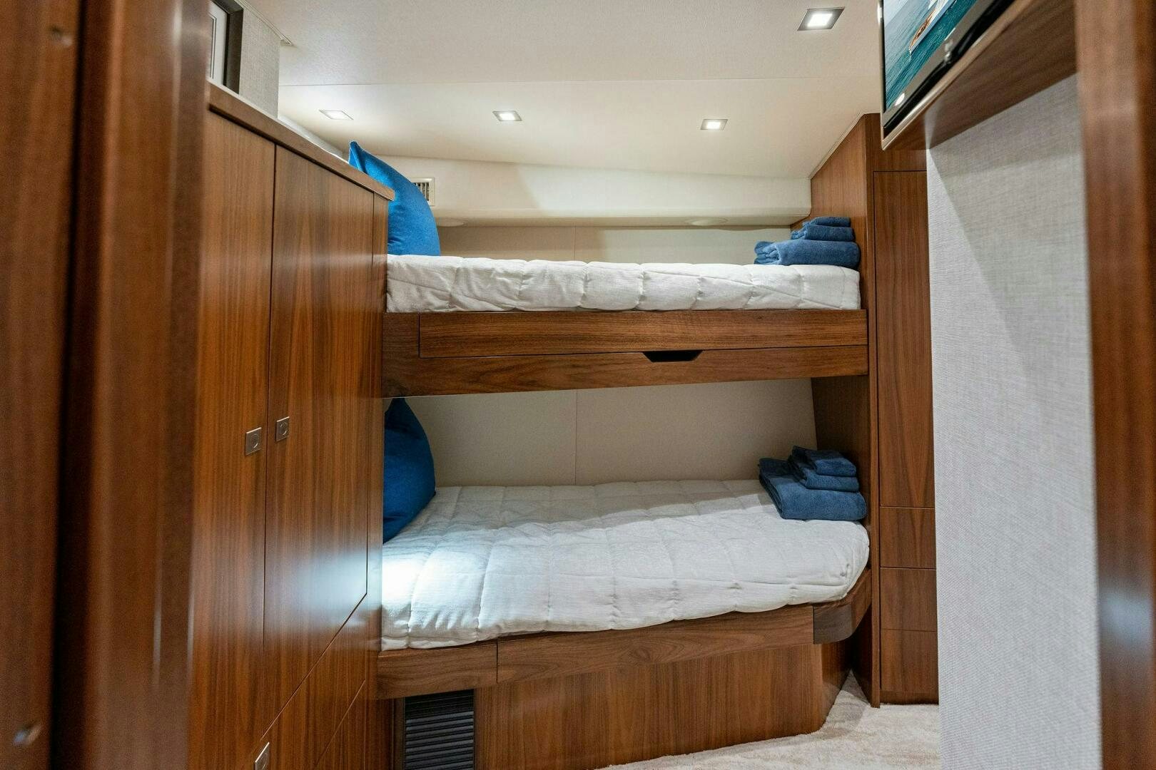 bunk beds in a room aboard SHOE  Yacht for Sale
