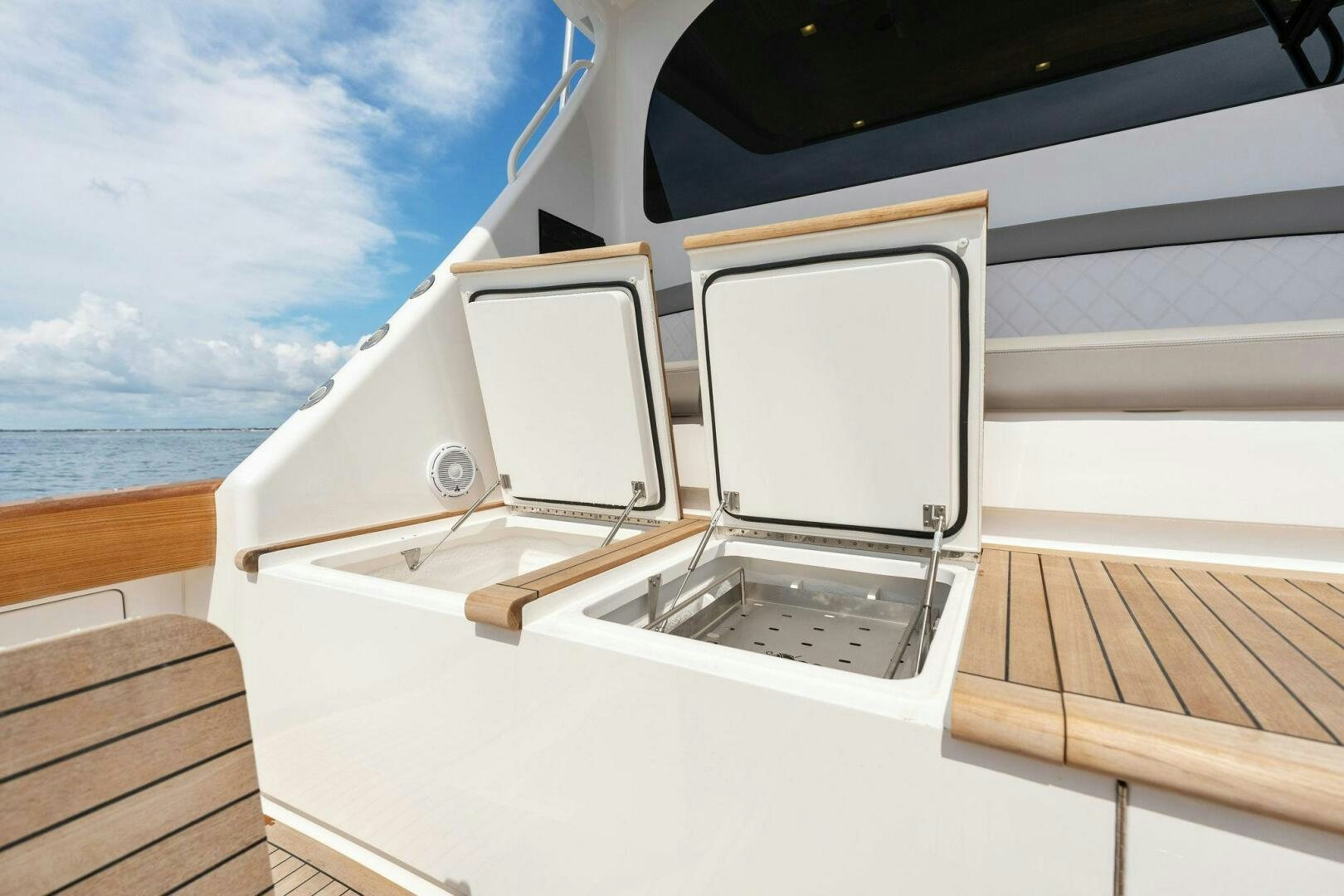 a boat with laptops on it aboard SHOE  Yacht for Sale