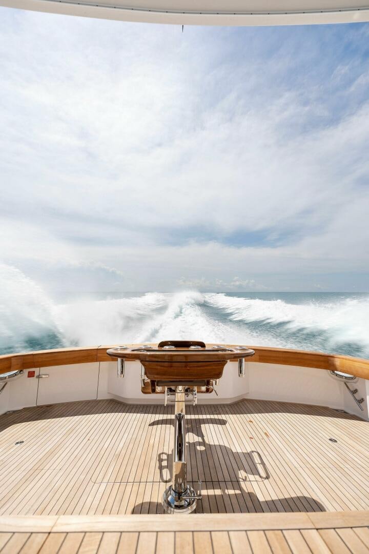 a wood structure on a balcony aboard SHOE  Yacht for Sale