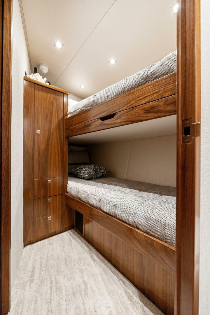 a bedroom with two beds aboard SHOE  Yacht for Sale