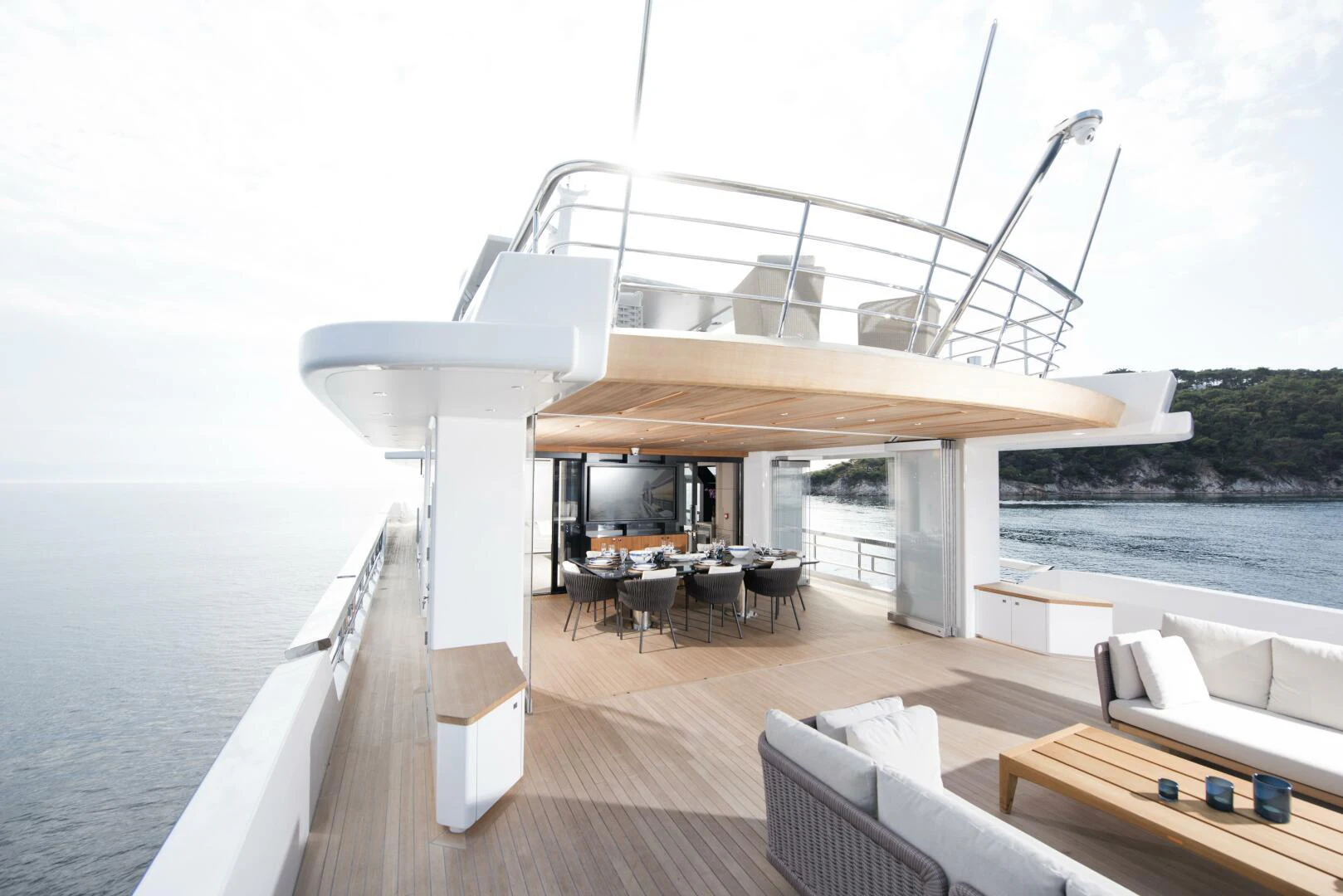 a boat on a water body aboard PICCOLO Yacht for Sale