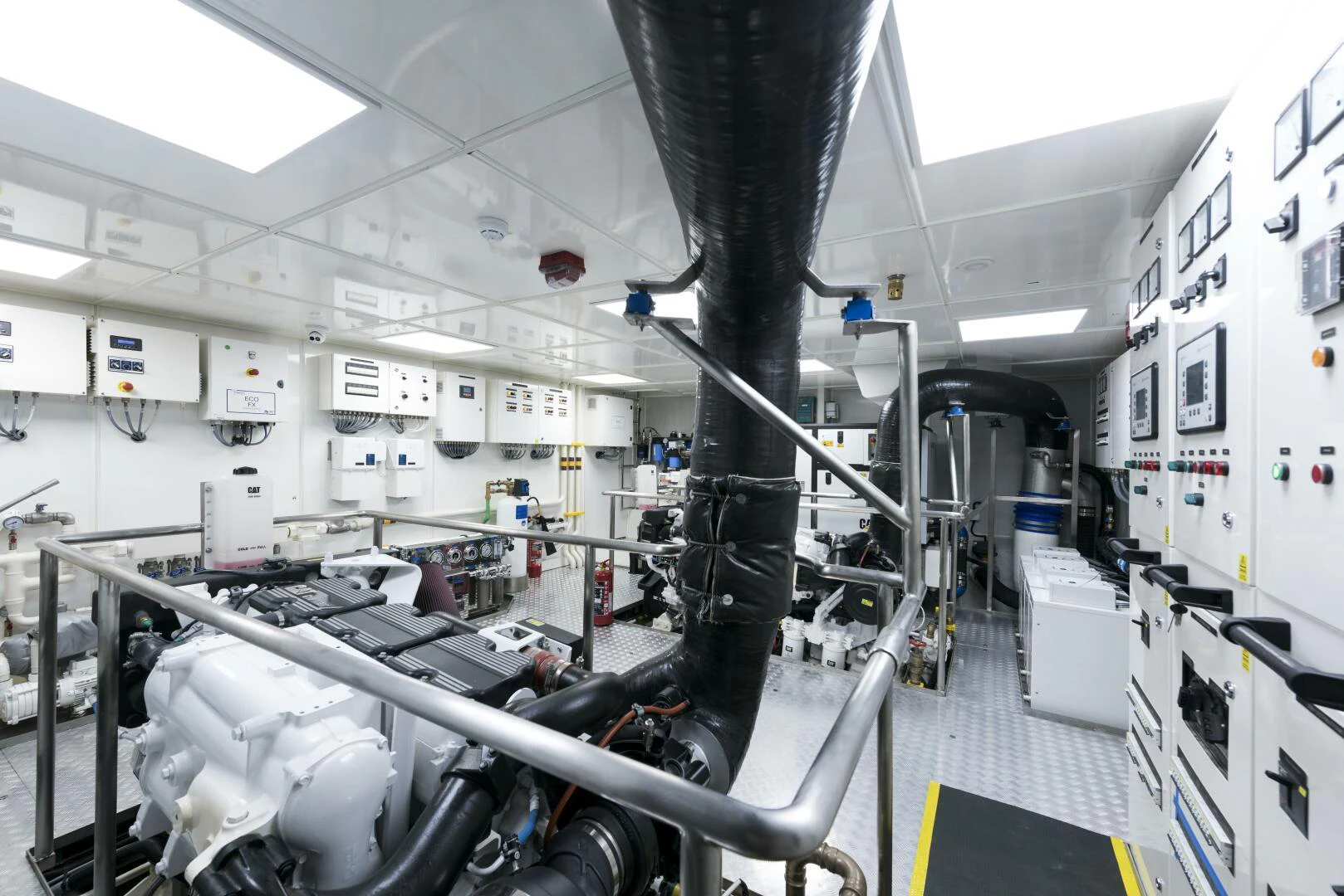 a machine in a factory aboard PICCOLO Yacht for Sale