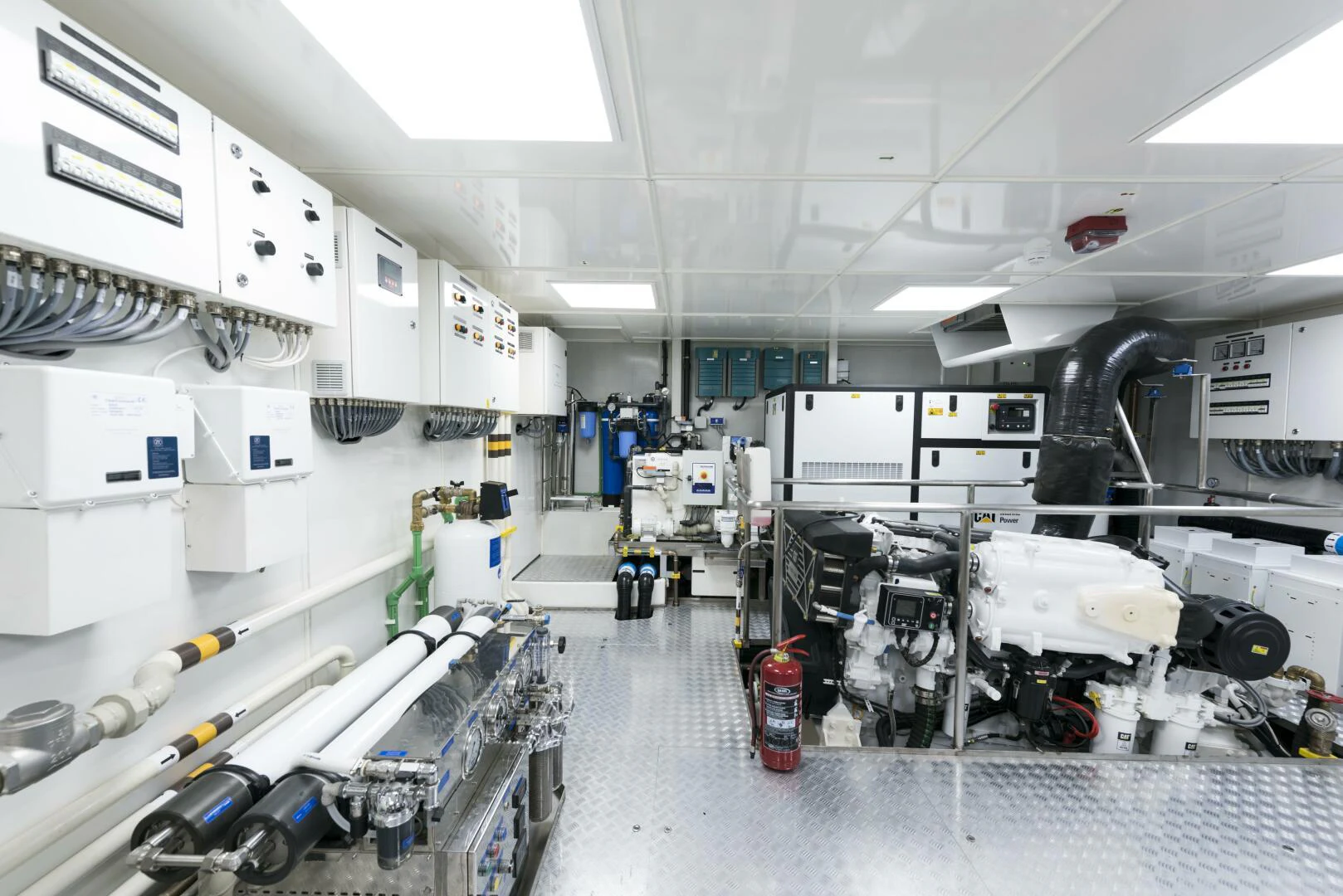 a room with machinery aboard PICCOLO Yacht for Sale