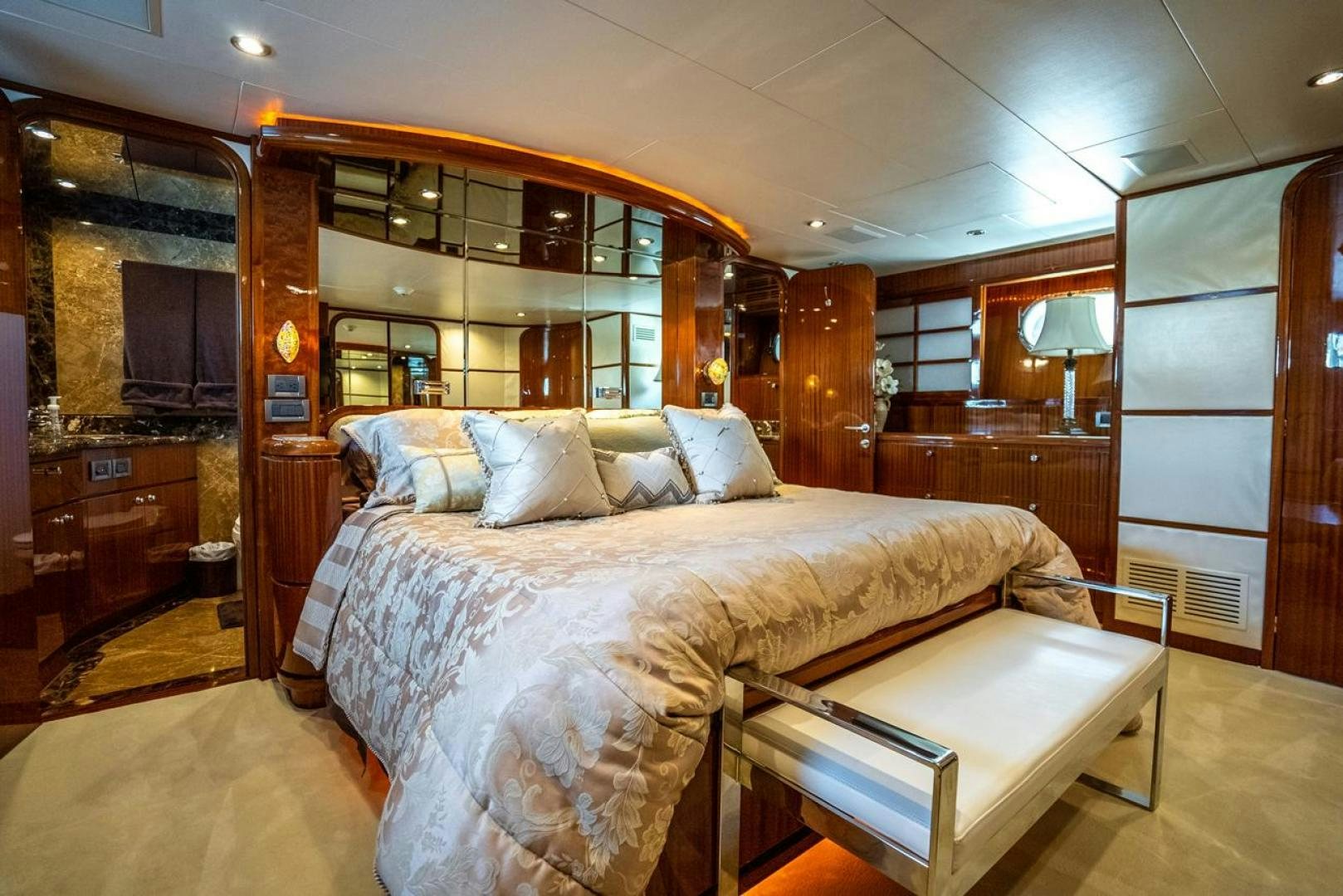 a bed in a cabin aboard AMERICAN HONEY Yacht for Sale