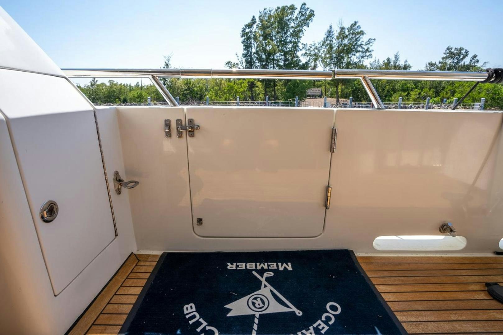 a sign on a door aboard AMERICAN HONEY Yacht for Sale
