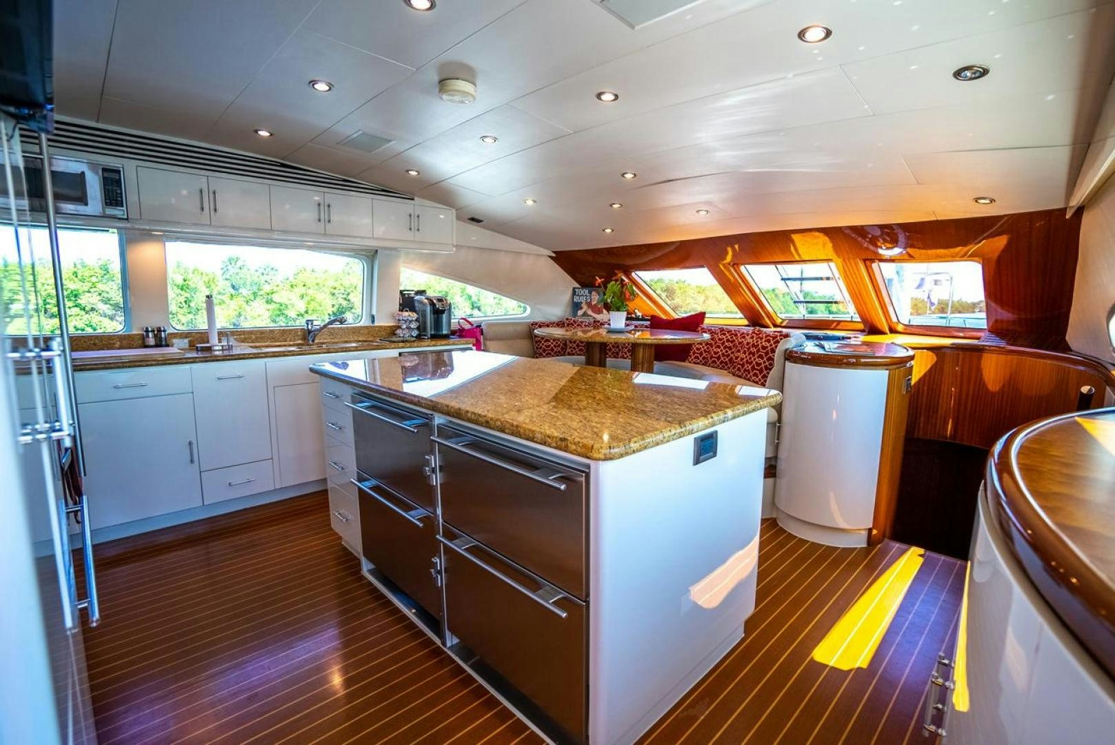 a kitchen with a countertop aboard AMERICAN HONEY Yacht for Sale