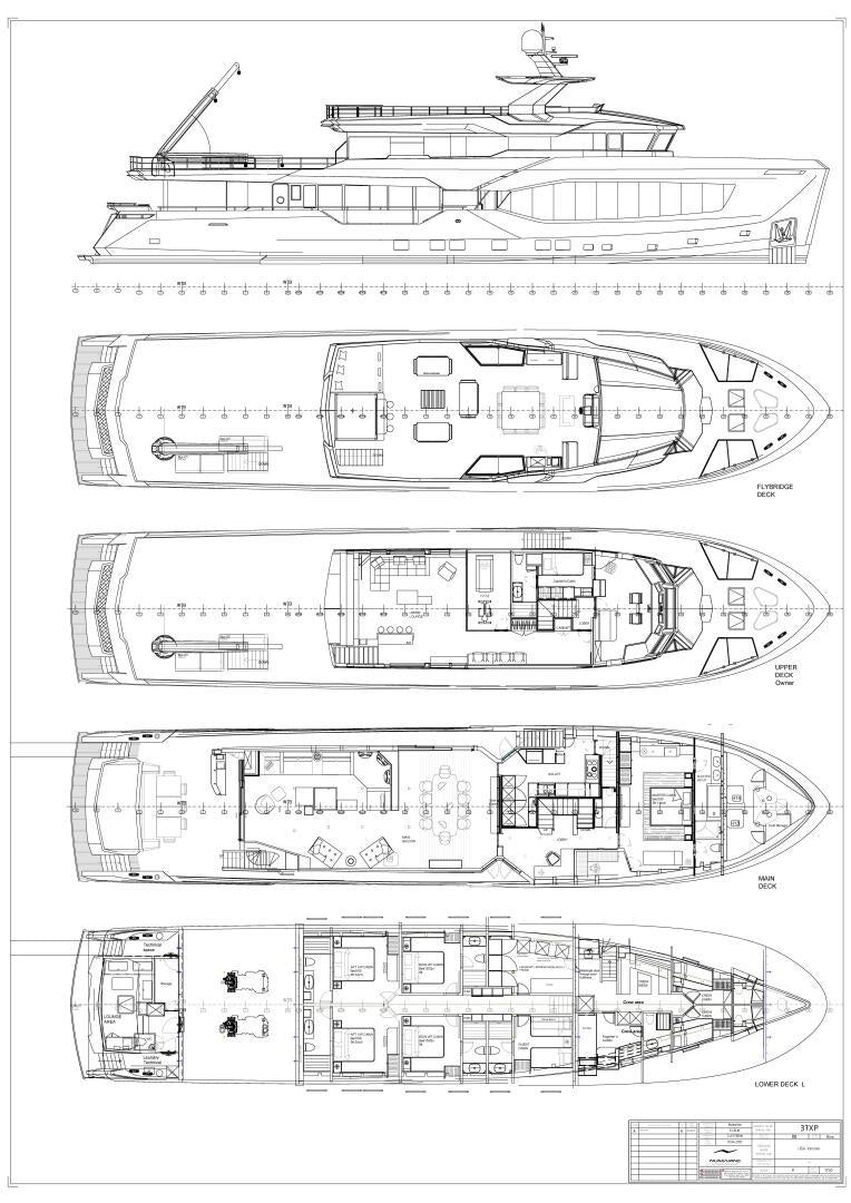 diagram, engineering drawing aboard 37XP 08 ROCKIT Yacht for Sale
