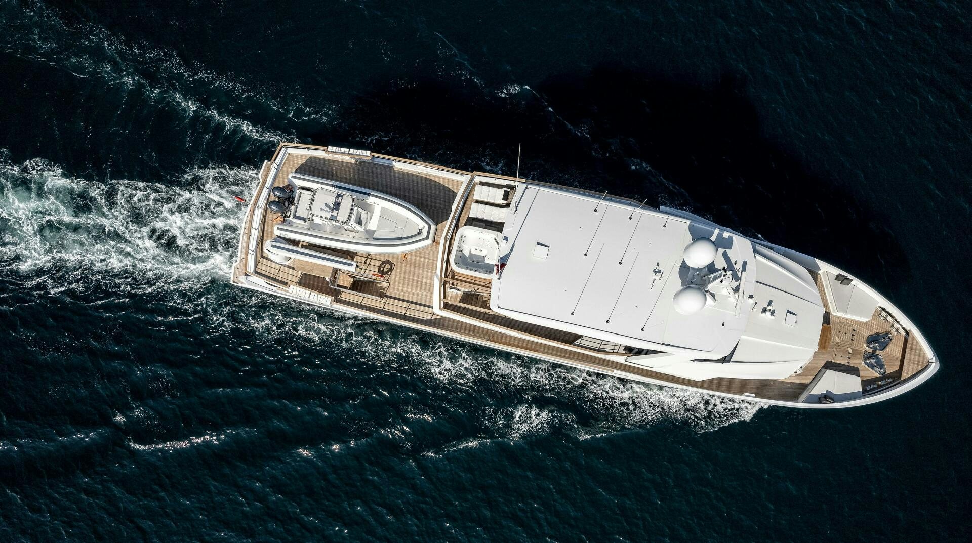 a space ship in the water aboard 37XP 08 ROCKIT Yacht for Sale