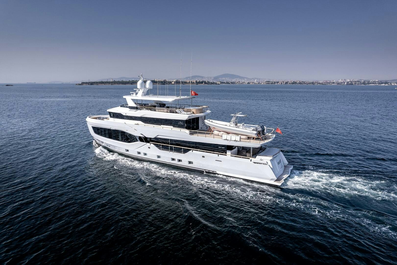 a boat on the water aboard 37XP 08 ROCKIT Yacht for Sale