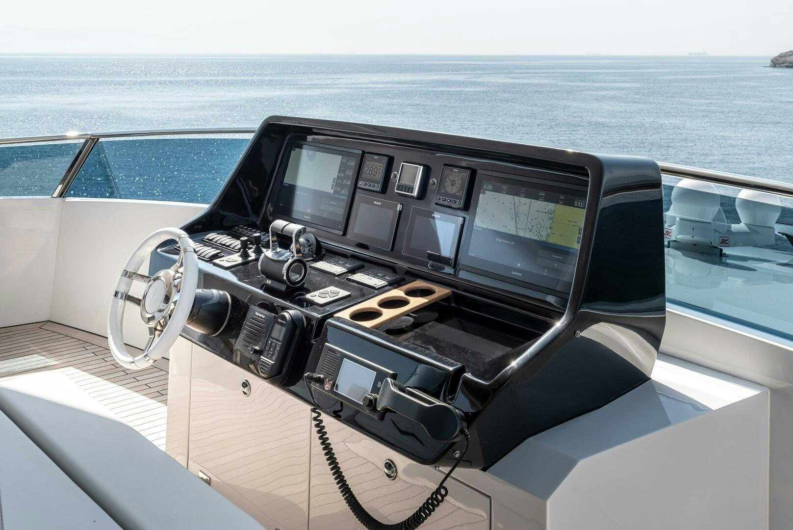 the inside of a car aboard 37XP 08 ROCKIT Yacht for Sale