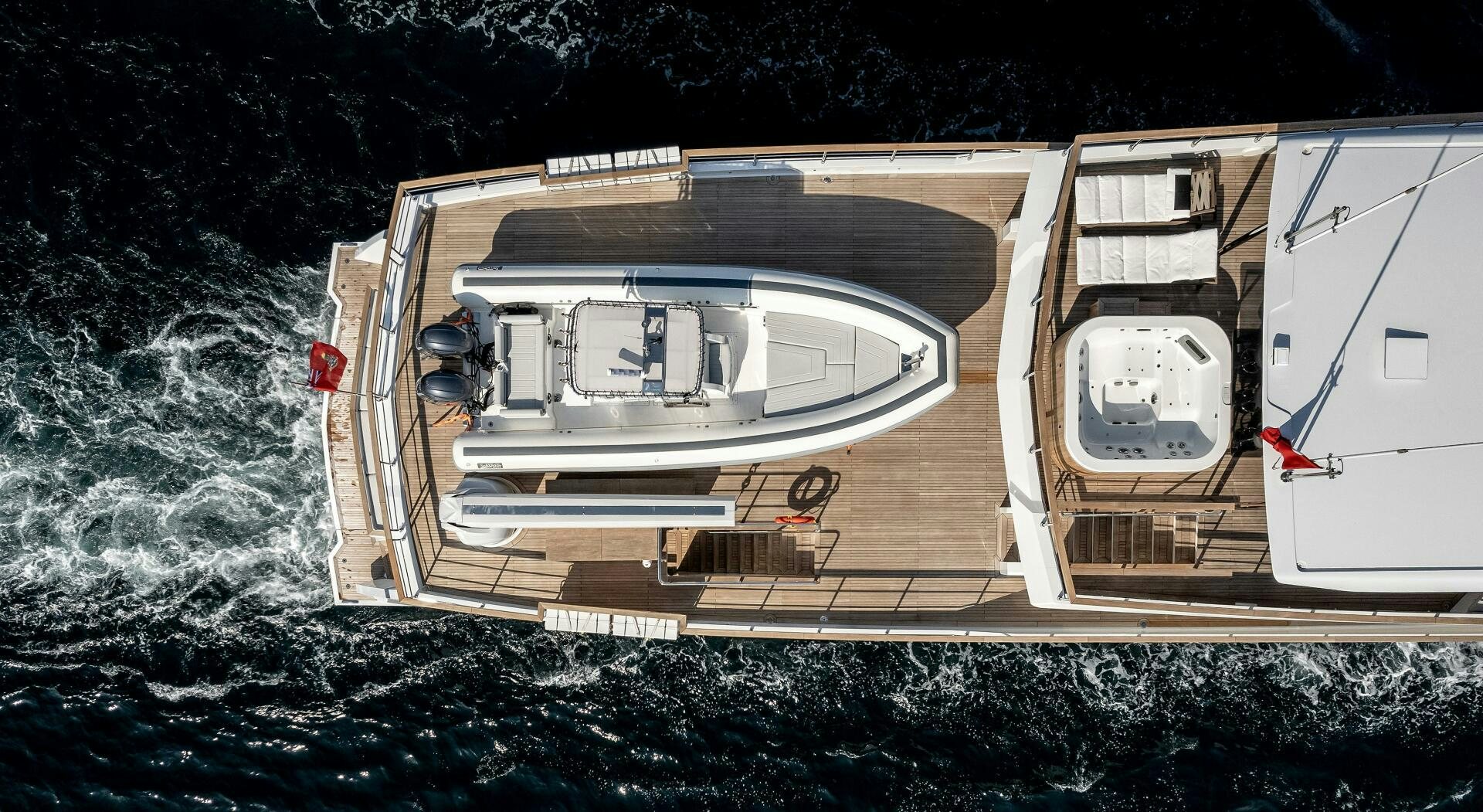 a satellite in space aboard 37XP 08 ROCKIT Yacht for Sale
