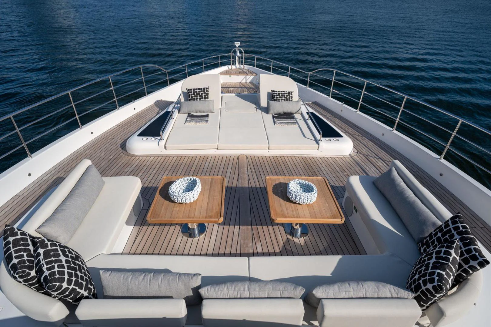 a deck on a boat aboard SANTOSH Yacht for Sale