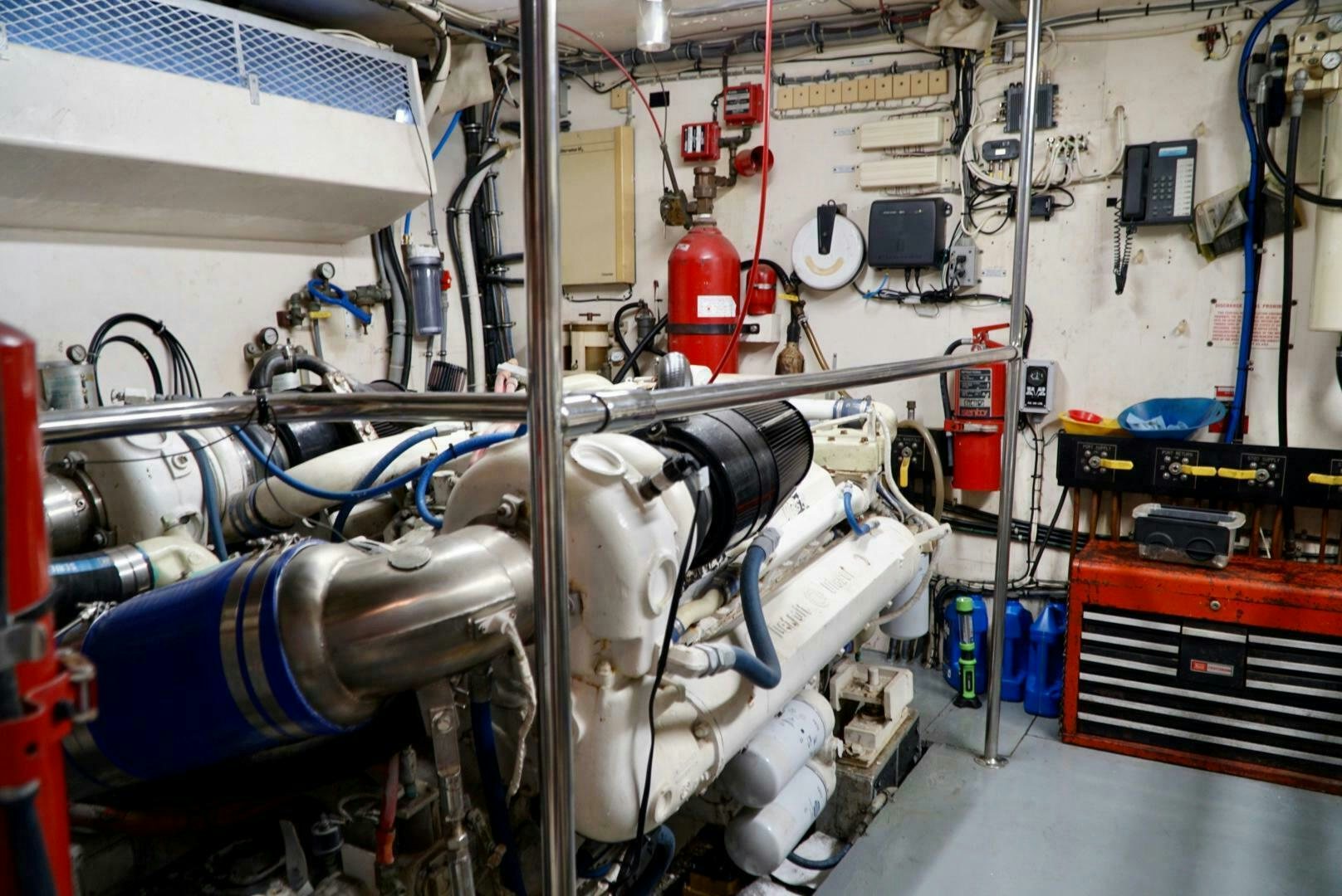 a machine with pipes aboard JOIE DE VIE Yacht for Sale