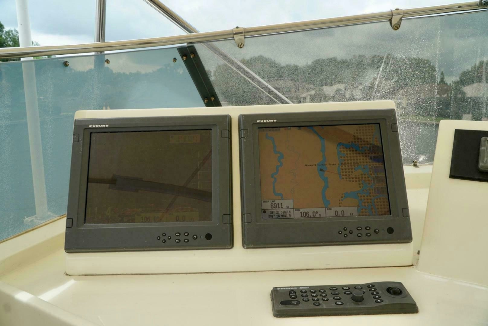 a couple of old computer monitors aboard JOIE DE VIE Yacht for Sale