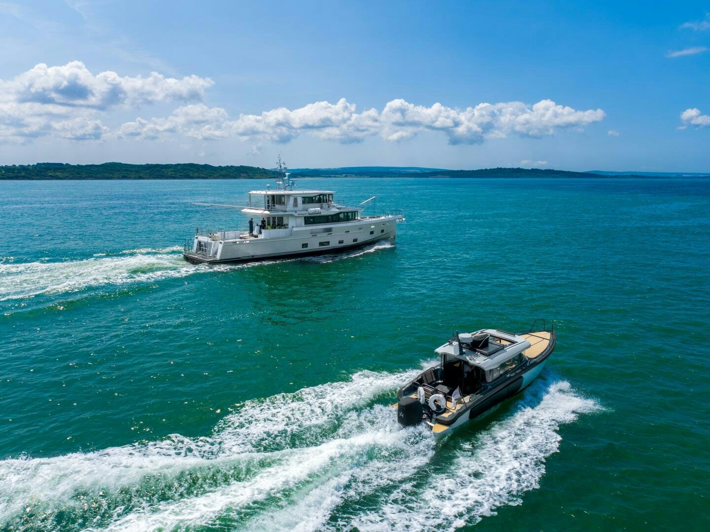 a boat on the water aboard PROJECT OCEAN Yacht for Sale