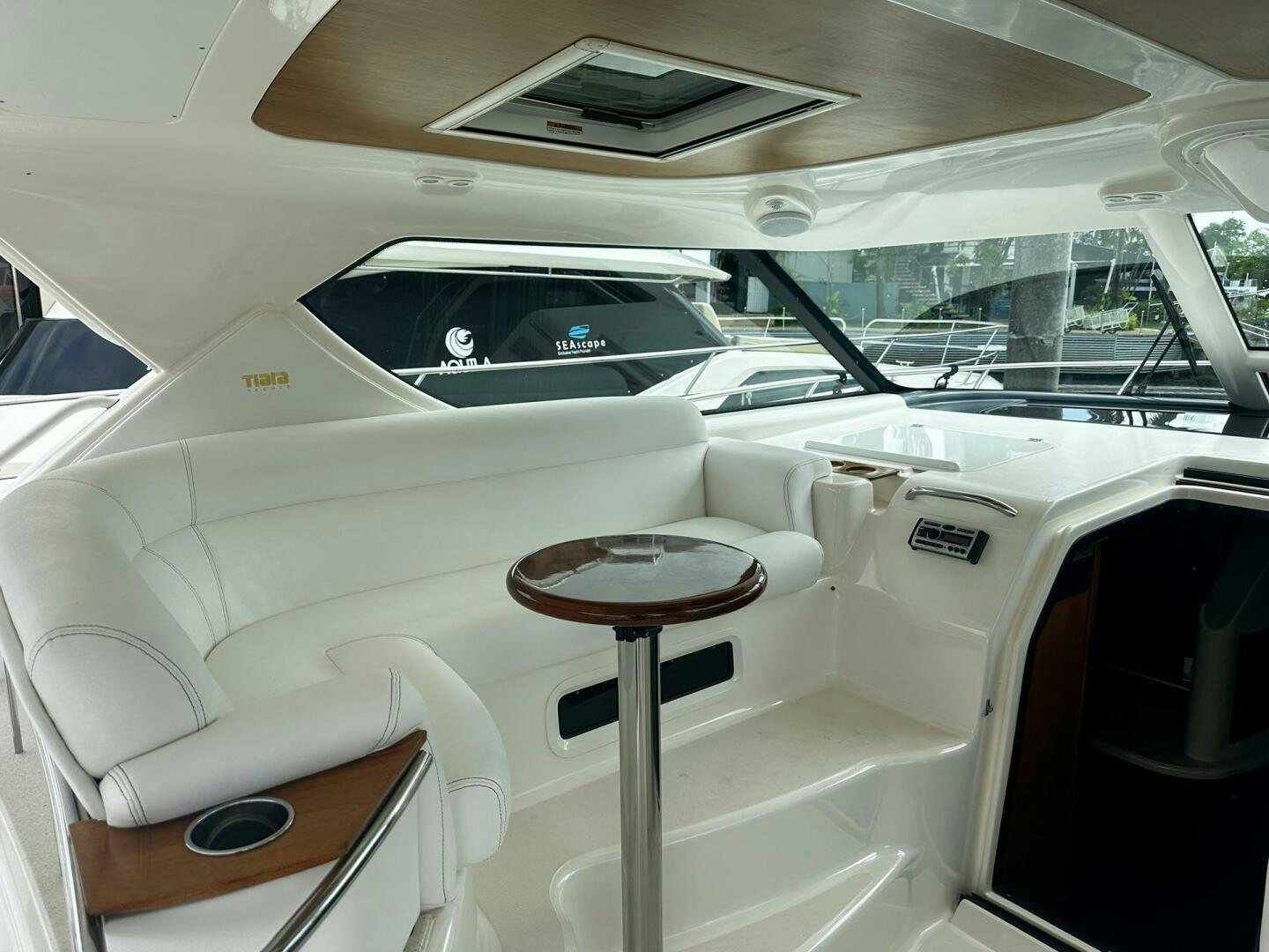 inside of a car aboard CRYSTAL II Yacht for Sale