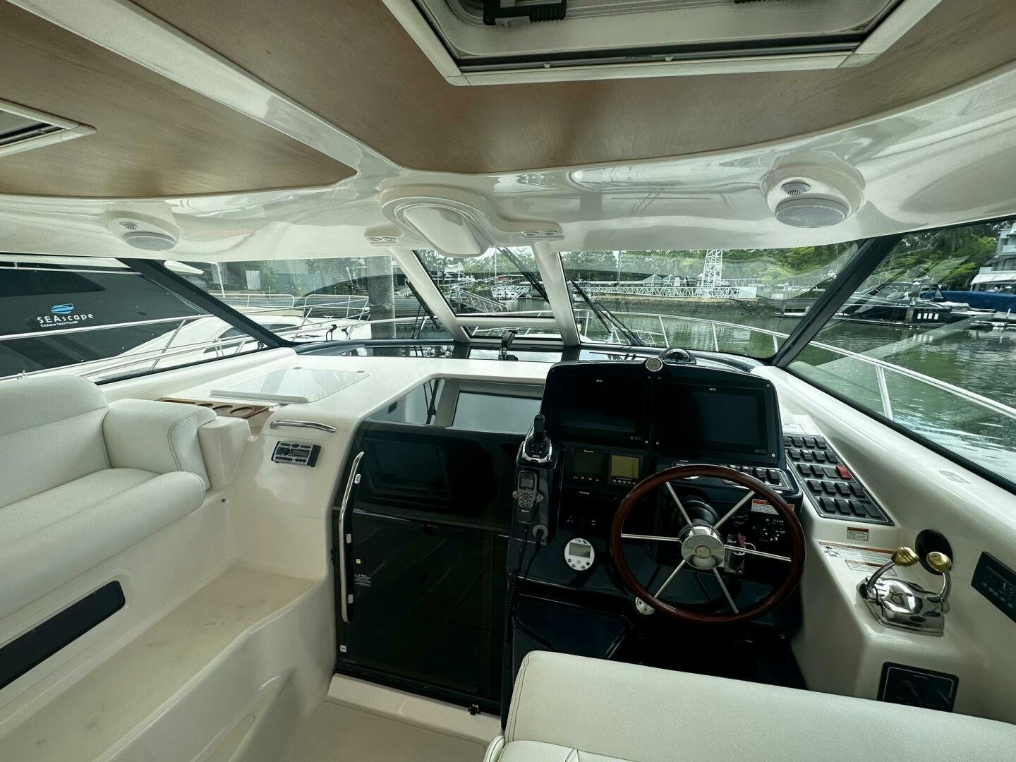 inside of a car aboard CRYSTAL II Yacht for Sale