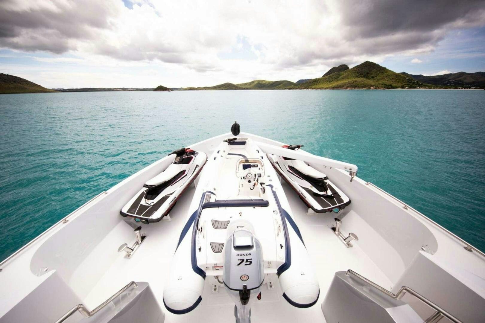 a boat on the water aboard JUST ENOUGH Yacht for Sale