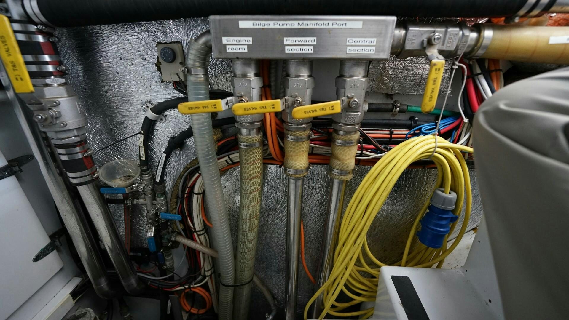 a close-up of a car engine aboard SOVEREIGN Yacht for Sale