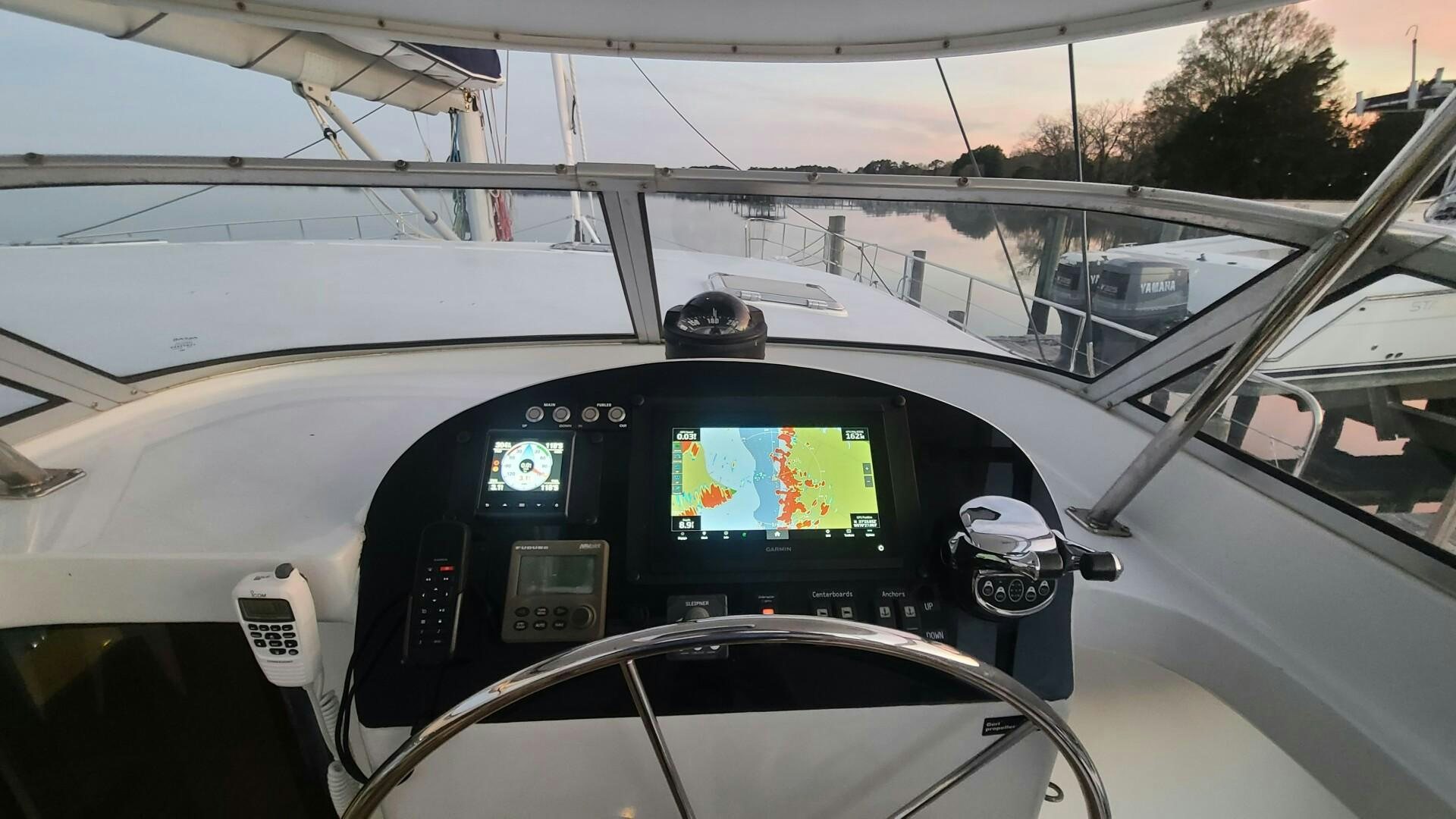 the inside of a car aboard SOVEREIGN Yacht for Sale