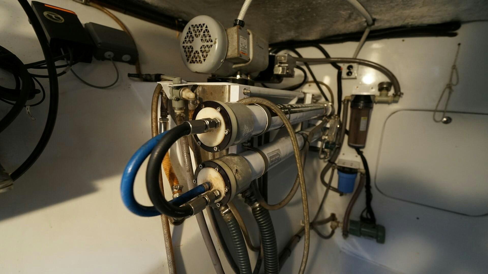 a close-up of a car engine aboard SOVEREIGN Yacht for Sale