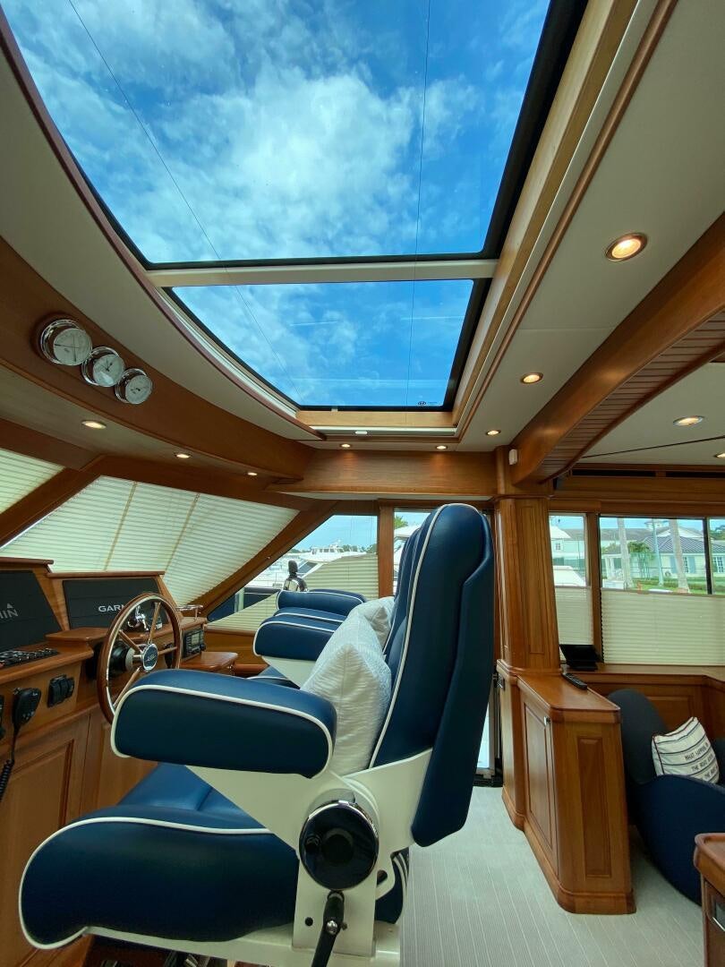 a room with a large window aboard WHIRL AWAY Yacht for Sale