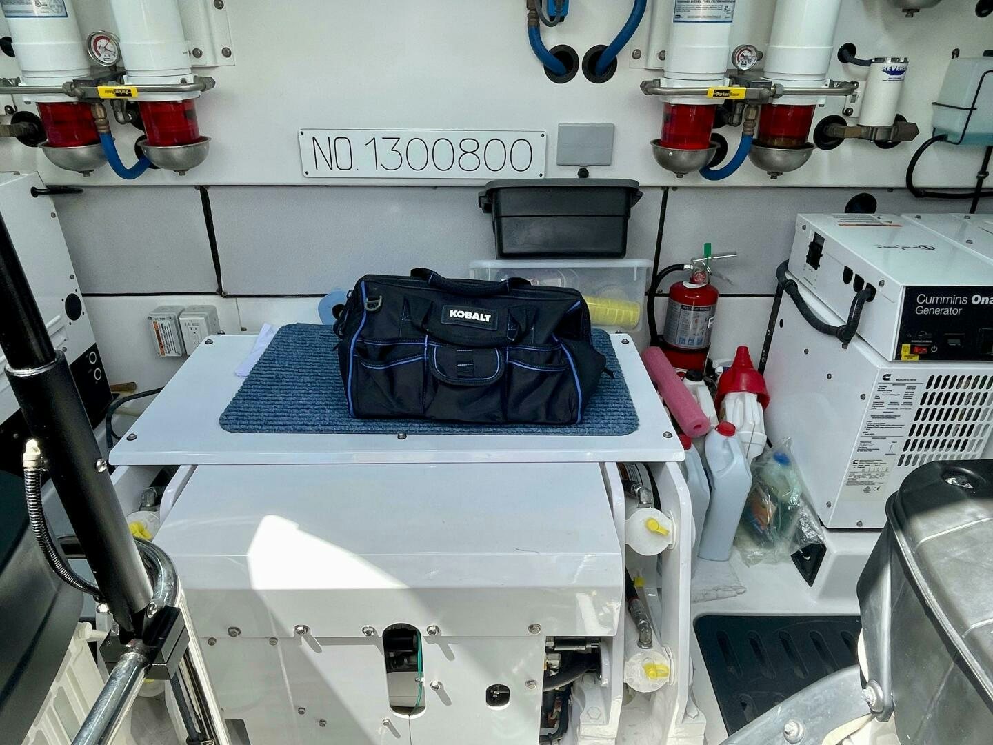 a blue and white sewing machine aboard WHIRL AWAY Yacht for Sale