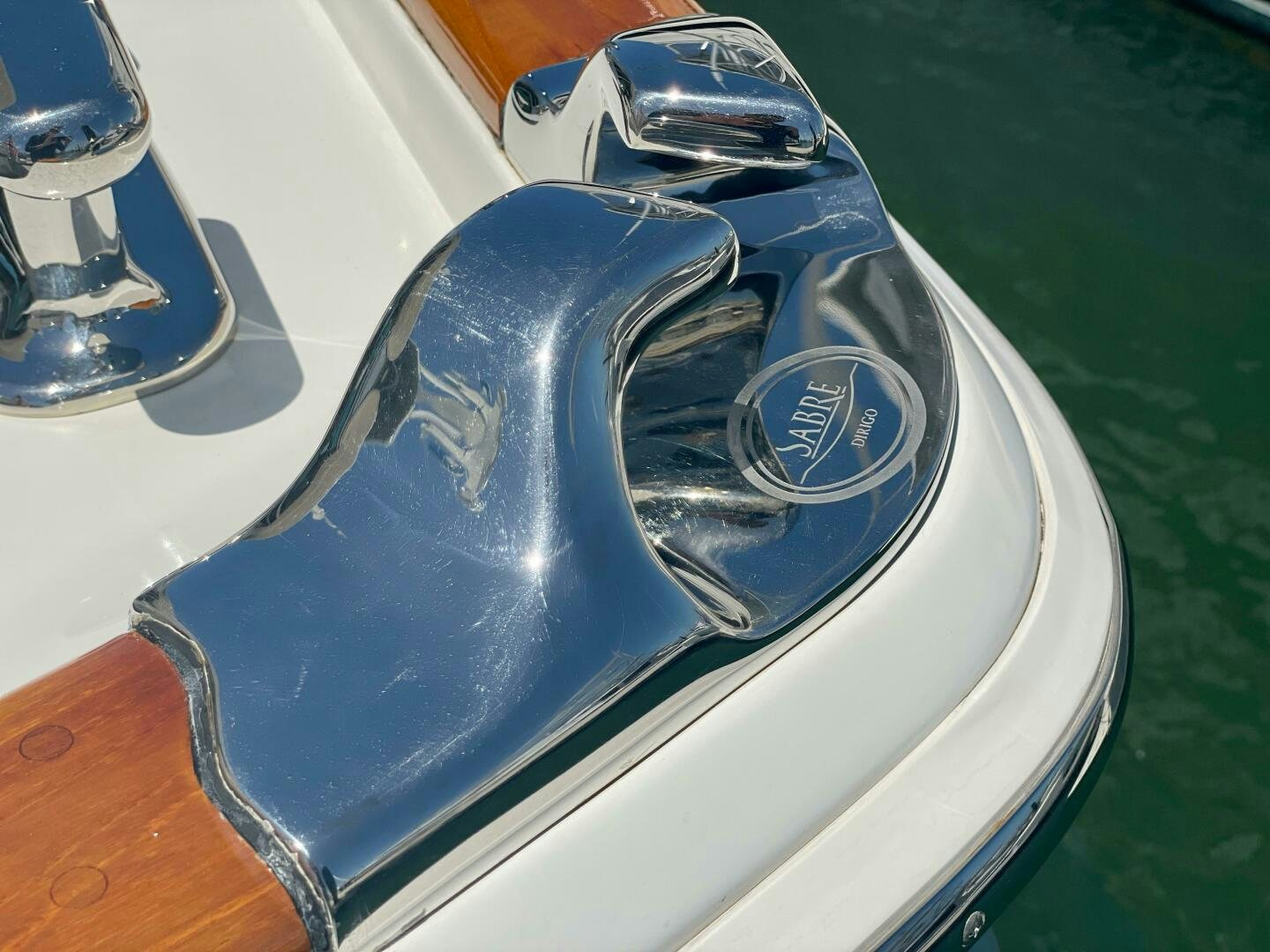a blue car with a hood aboard WHIRL AWAY Yacht for Sale