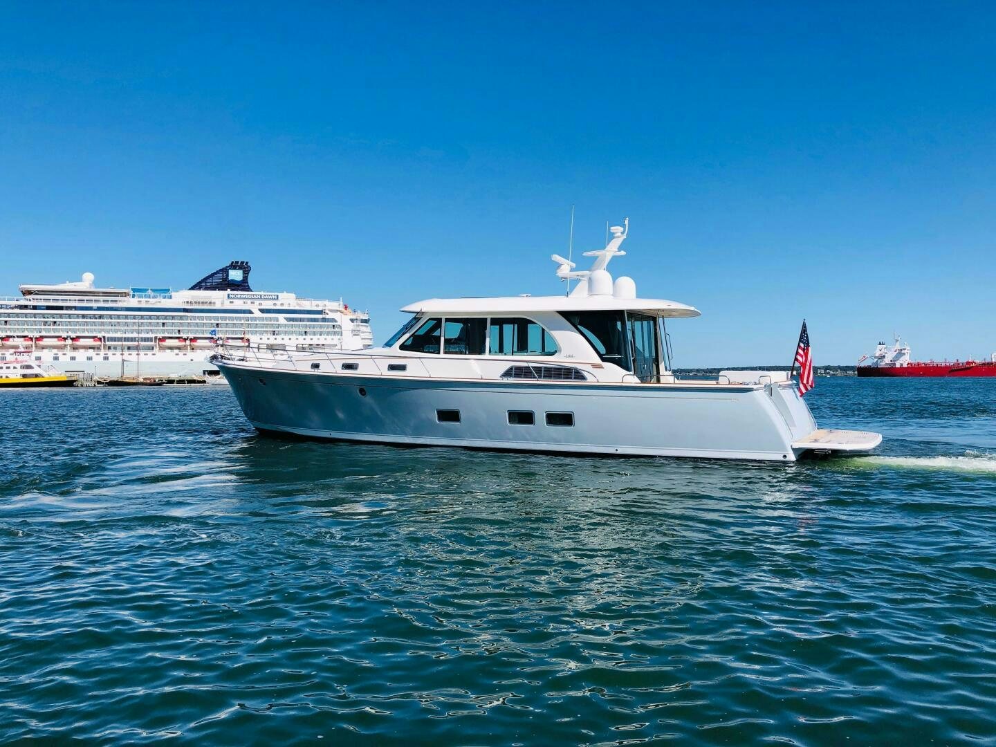 a boat in the water aboard WHIRL AWAY Yacht for Sale