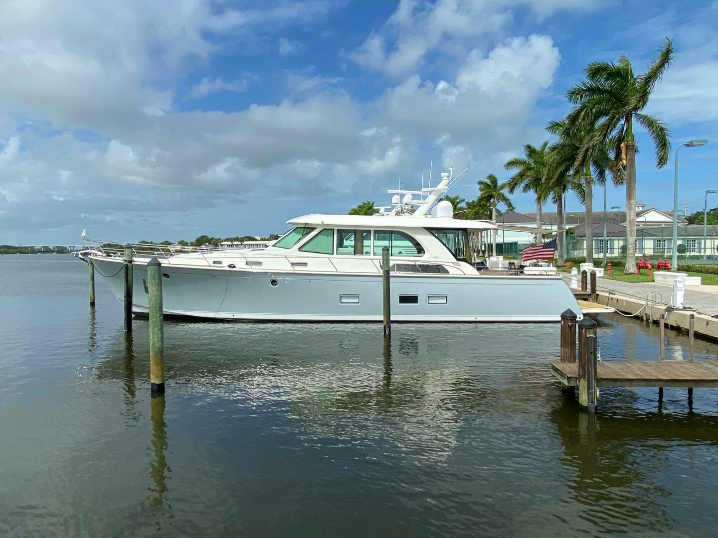 a boat docked at a pier aboard WHIRL AWAY Yacht for Sale