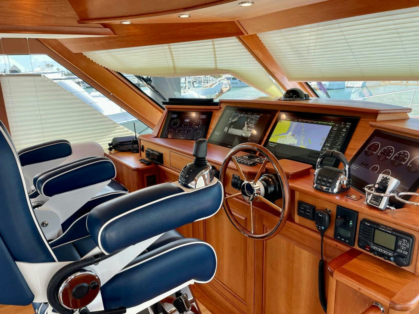 a room with a desk and computer aboard WHIRL AWAY Yacht for Sale
